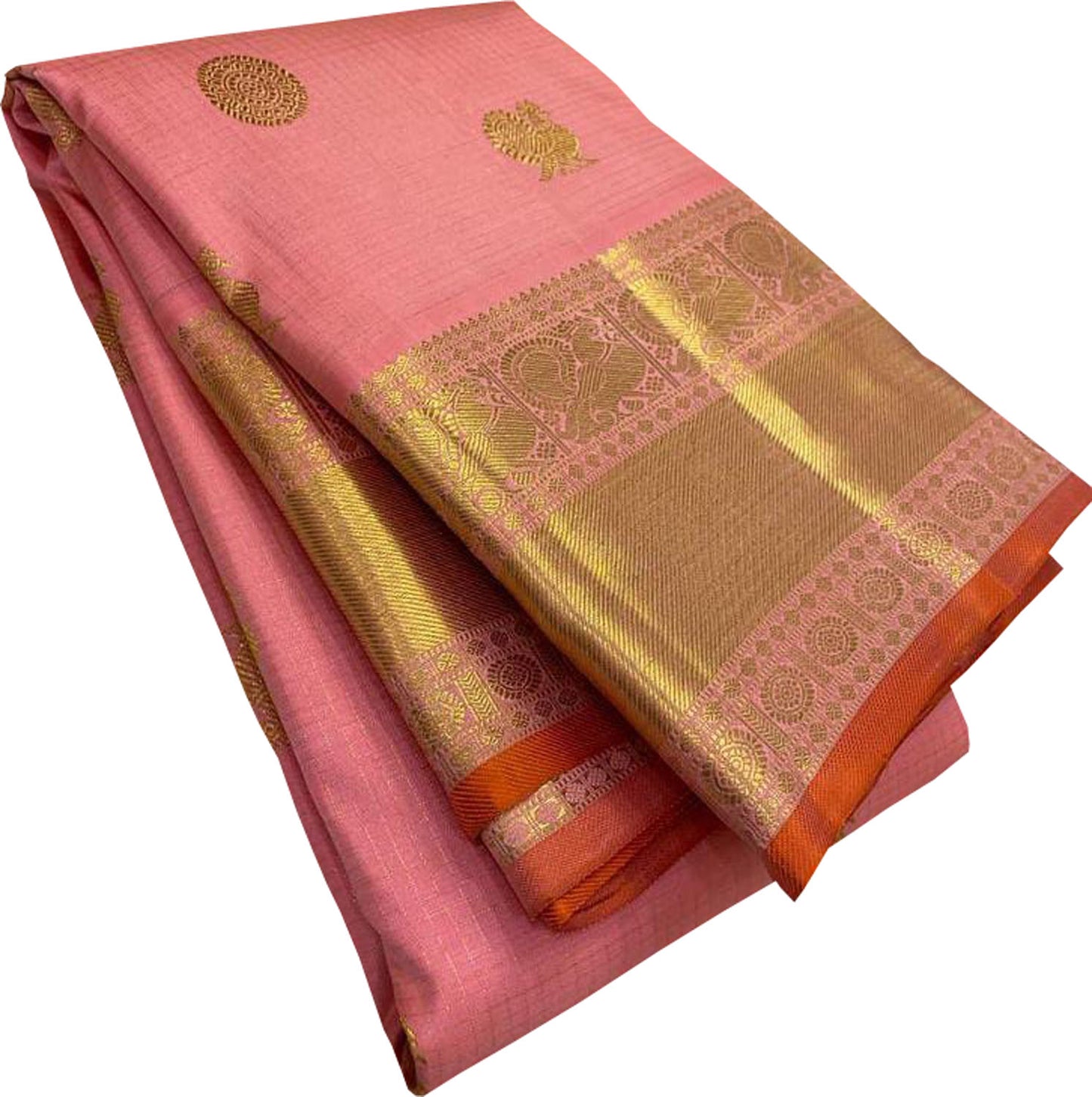 Pink Kanjeevaram Handloom Pure Silk Saree - Luxurion World