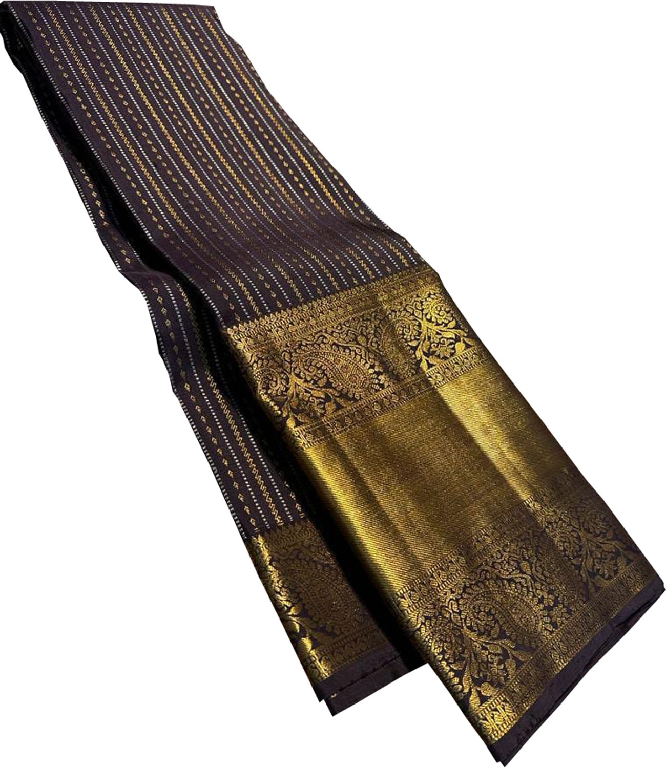 Brown Kanjeevaram Handloom Pure Silk Saree - Luxurion World