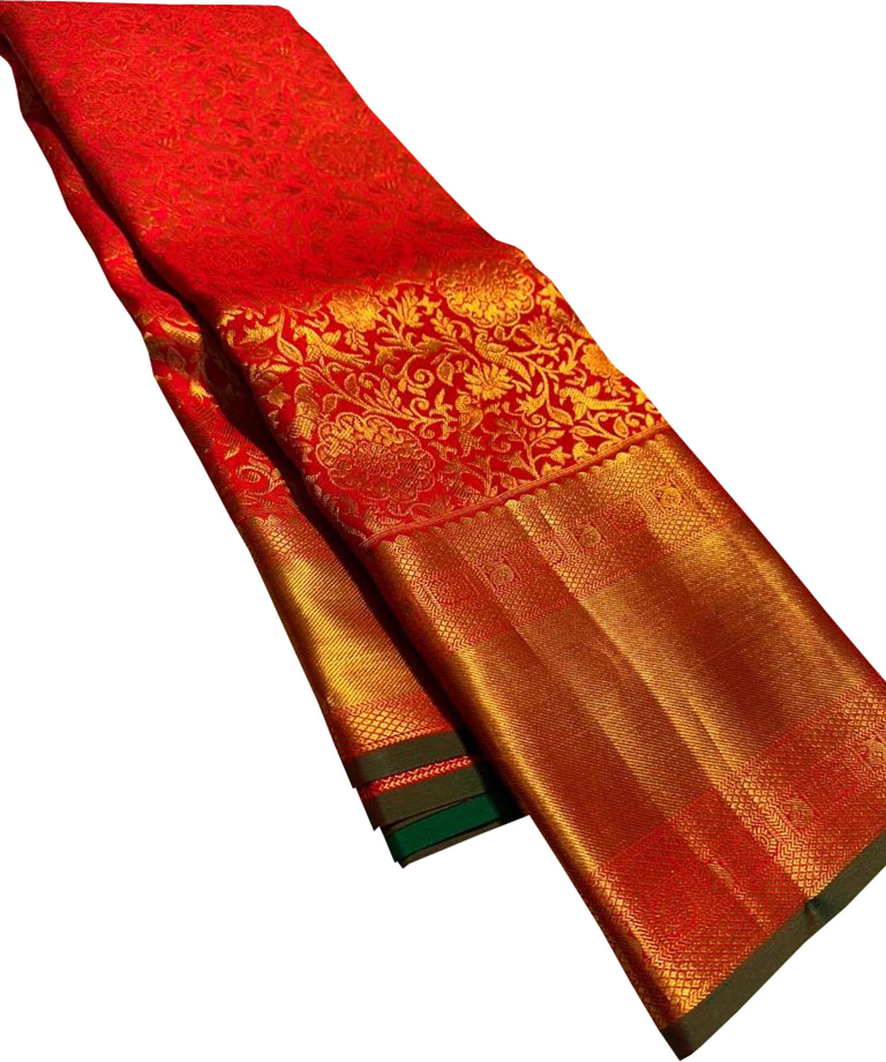 Red Kanjeevaram Handloom Pure Silk Saree - Luxurion World