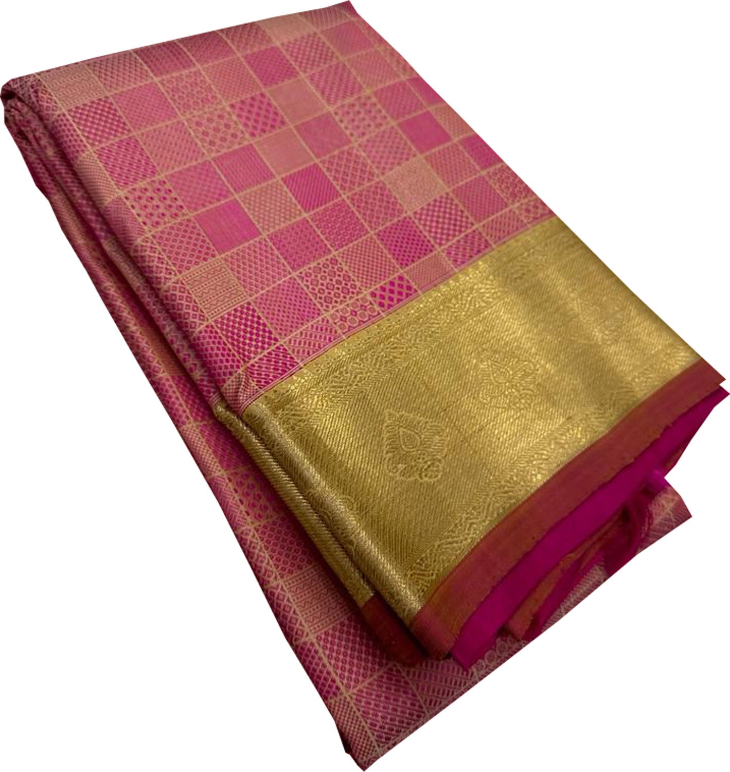 Pink Kanjeevaram Handloom Pure Silk Saree - Luxurion World