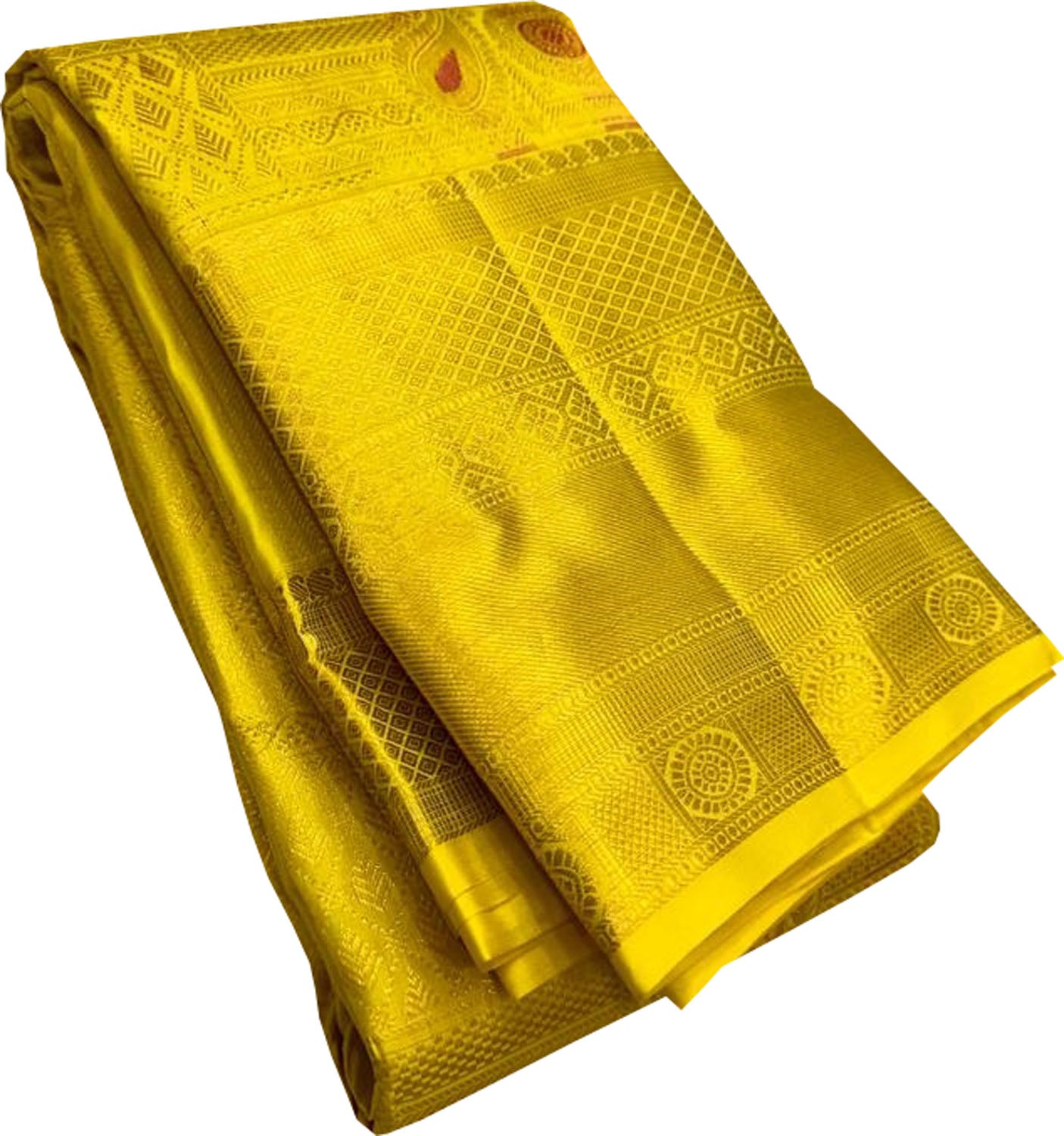 Yellow Kanjeevaram Handloom Pure Silk Saree - Luxurion World
