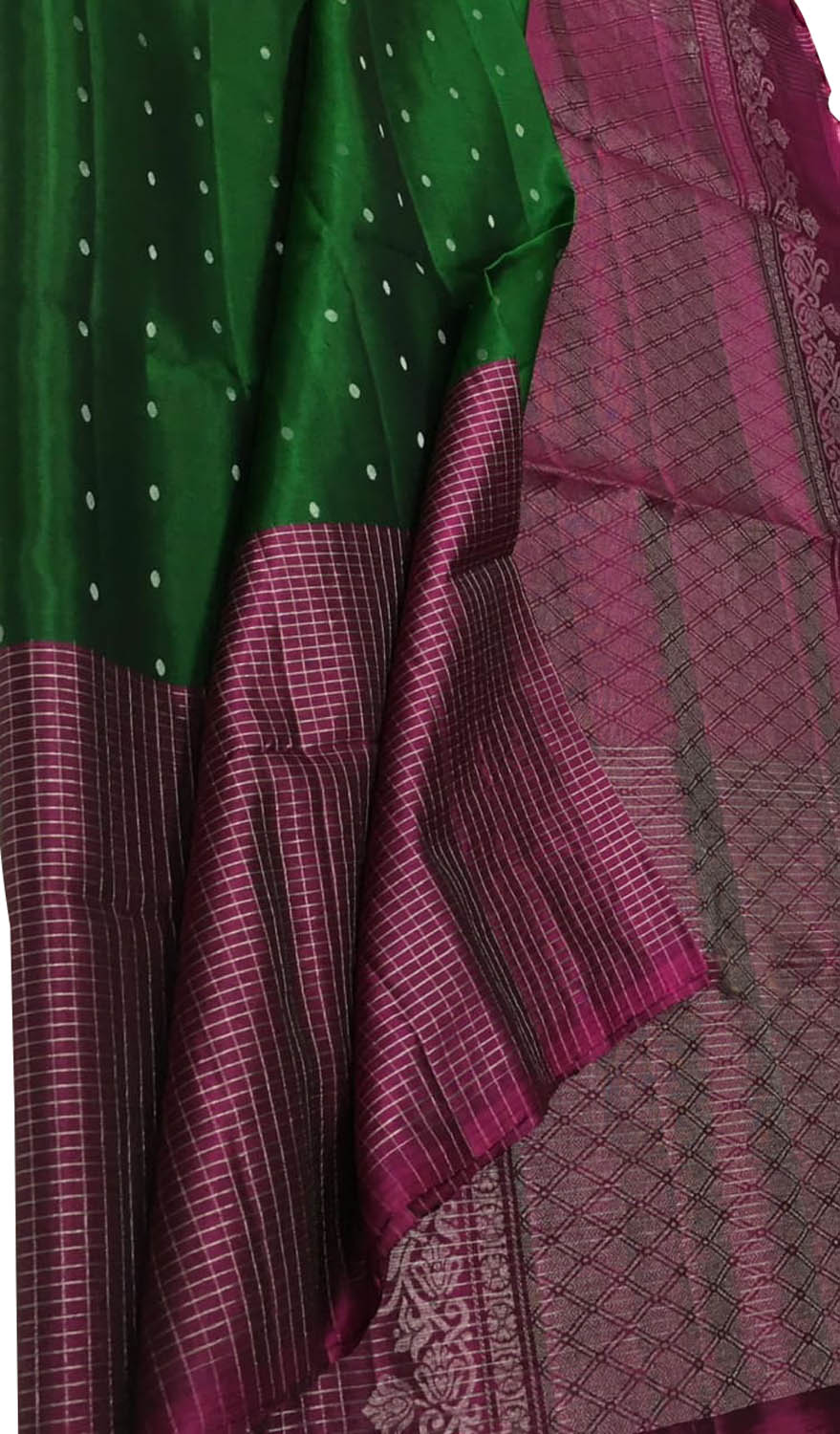 Green Handloom Kanjeevaram Pure Silk Saree - Luxurion World