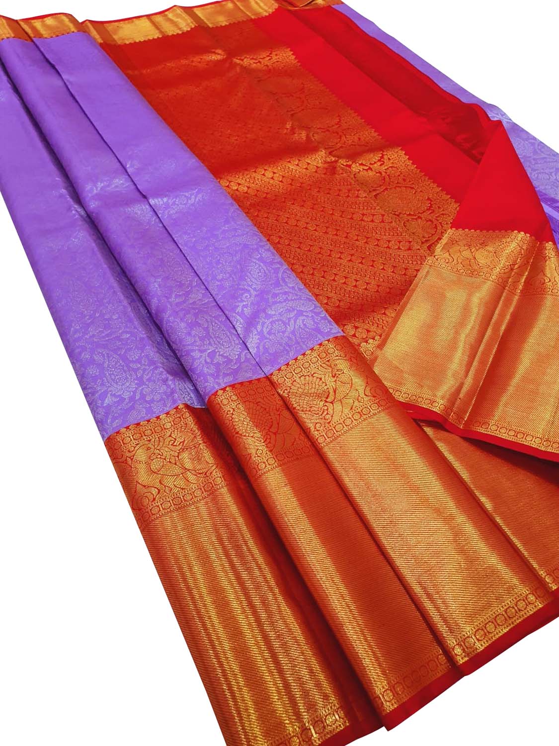 Exquisite Purple Kanjeevaram Handloom Silk Saree - Pure Elegance - Luxurion World