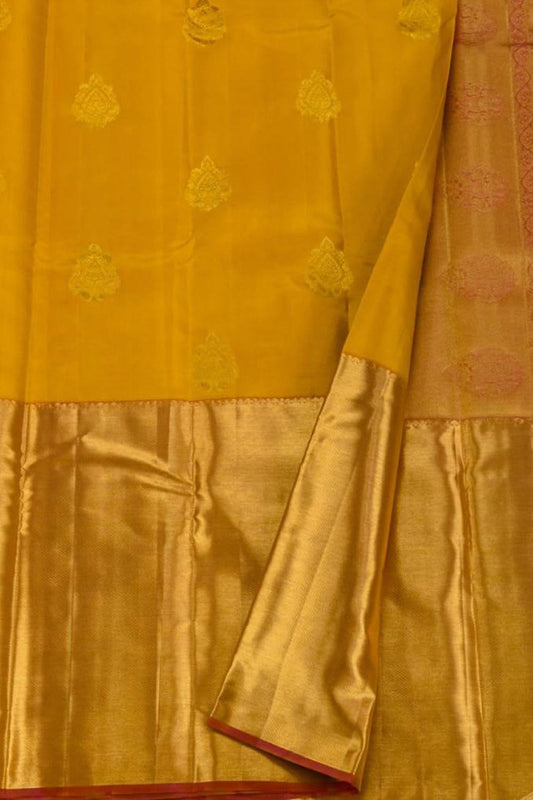 Yellow Kanjeevaram Handloom Pure Silk Saree