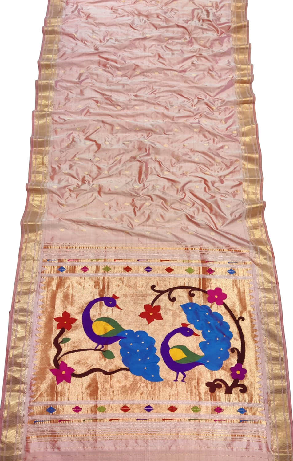 Pure Silk Pink Paithani Handloom Saree: Traditional Elegance - Luxurion World