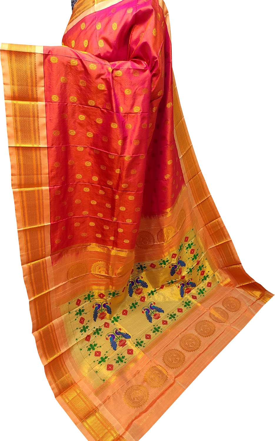 Stunning Pink Handloom Paithani Pure Silk Saree - Perfect for Any Occasion! - Luxurion World