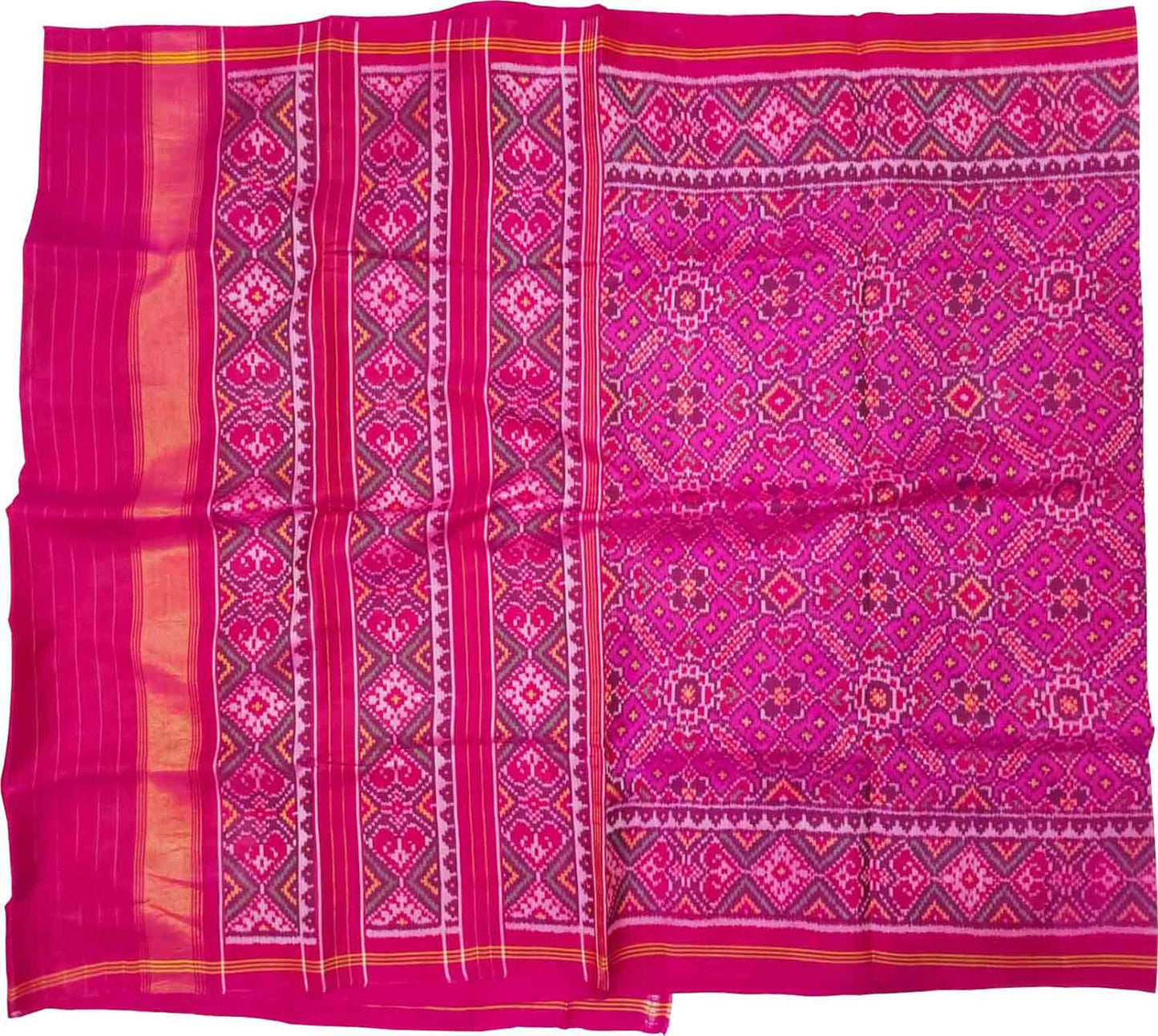 Pink Handloom Semi Patan Patola Silk Saree - Luxurion World
