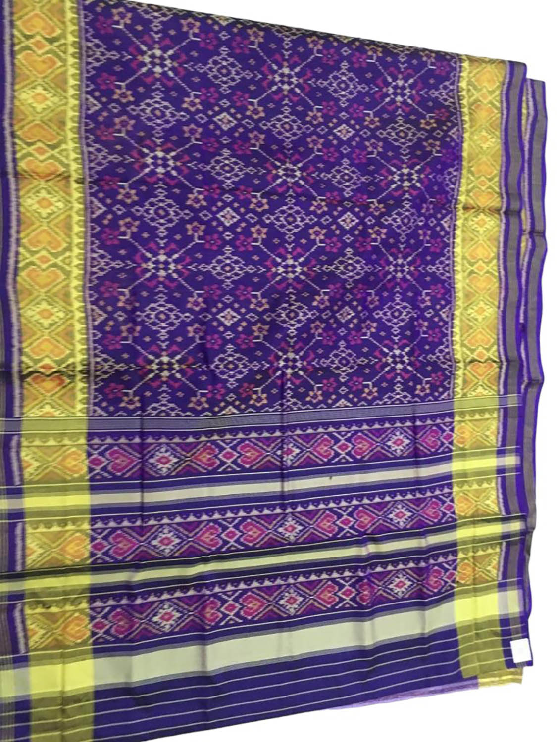 Blue Patola Handloom Single Ikat Patola Pure Silk Saree - Luxurion World