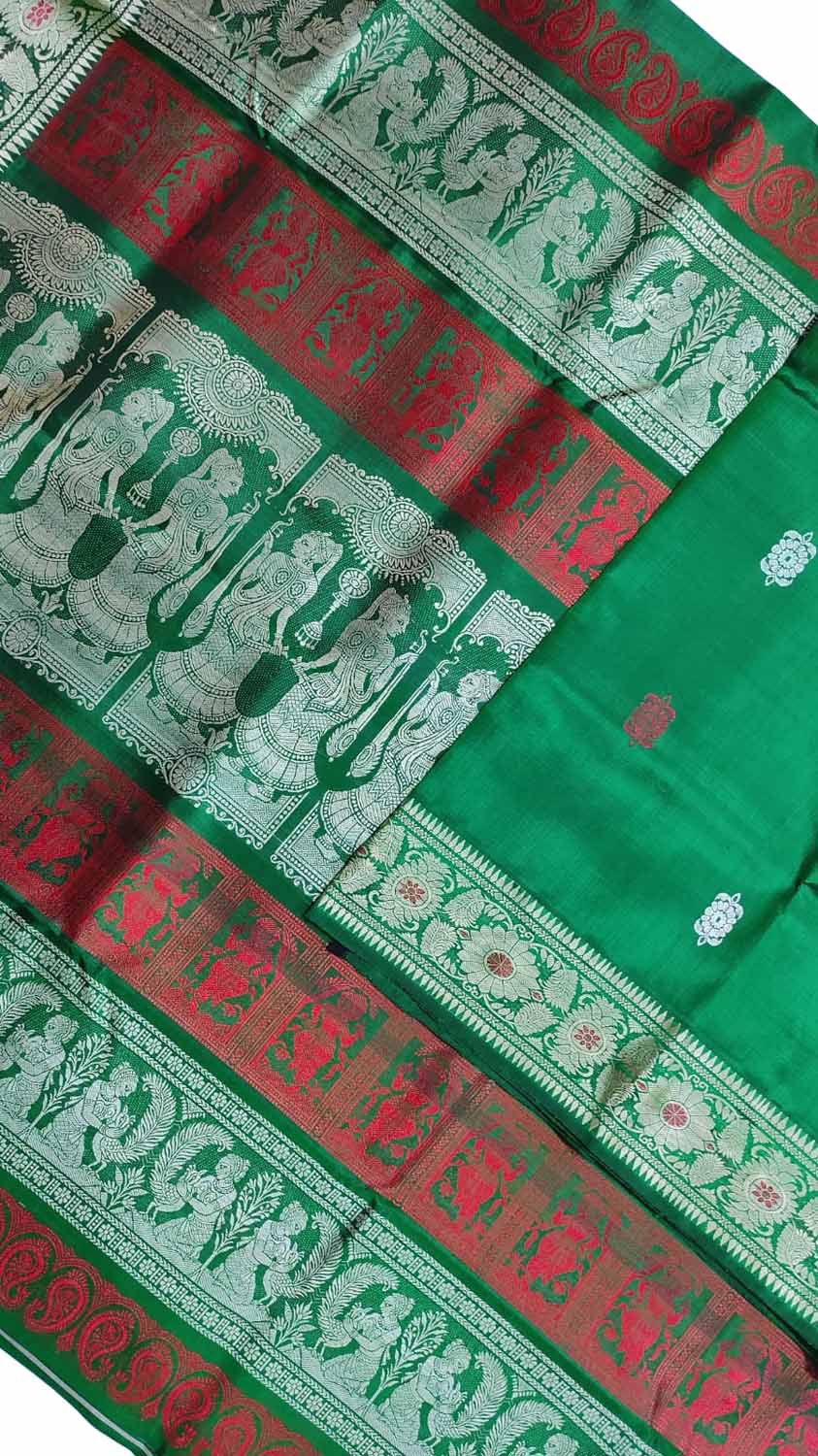 Exquisite Green Baluchari Handloom Silk Saree - Pure Elegance - Luxurion World