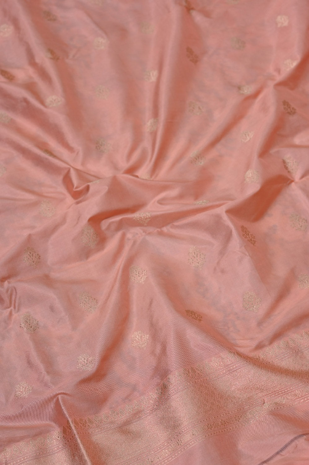 Pure Katan Silk Pink Banarasi Handloom Suit Set - Three Piece Unstitched - Luxurion World