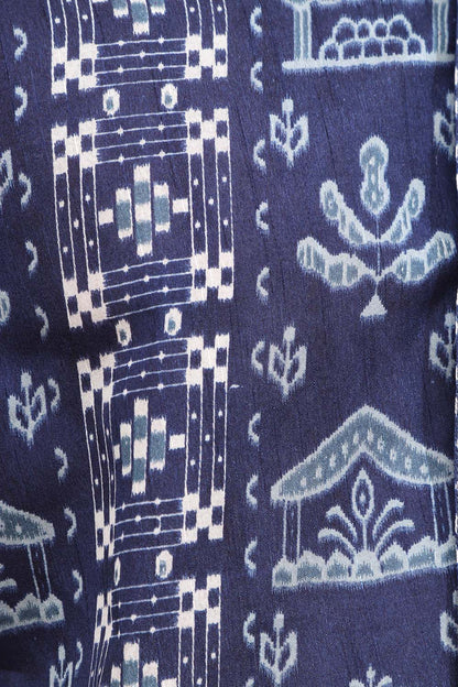 Blue Silk Sambalpuri Print Shirt: Digital Printed - Luxurion World