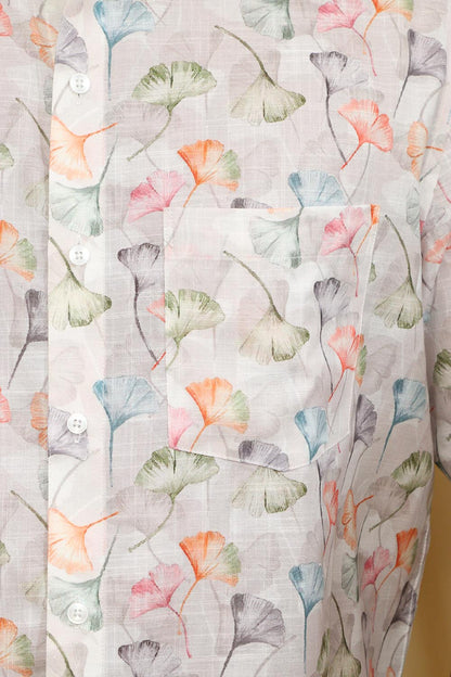 Vibrant Multicolor Wrinkle Free Cotton Linen Digital Printed Shirt - Luxurion World