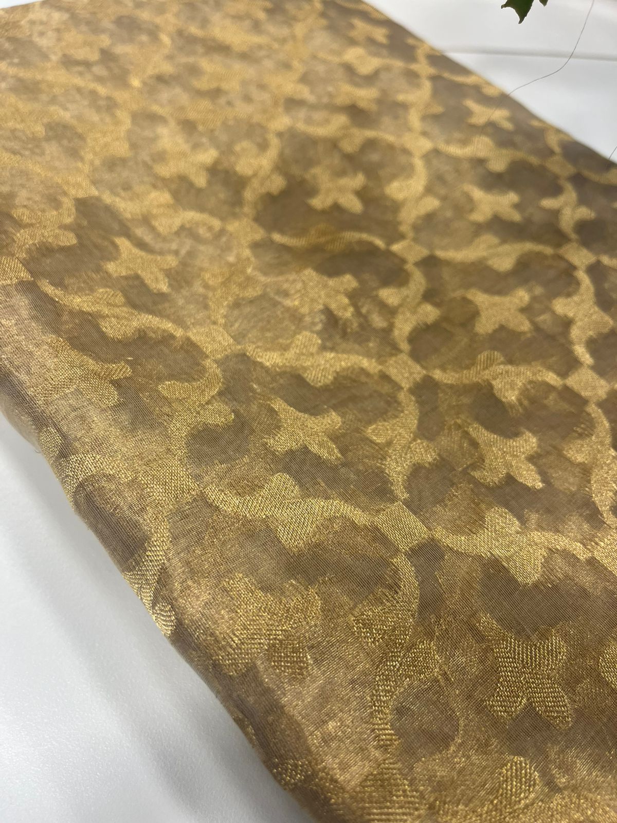 Dyeable Banarasi Pure Tissue Silk Fabric - Luxurion World