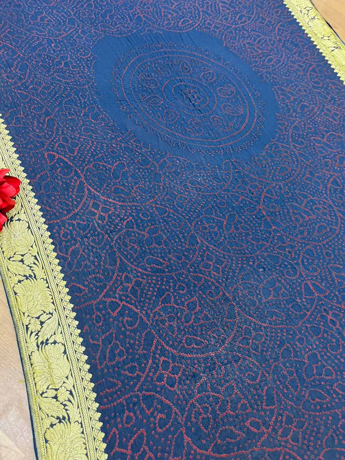 Stunning Blue Bandhani Georgette Dupatta for Elegant Attire - Luxurion World