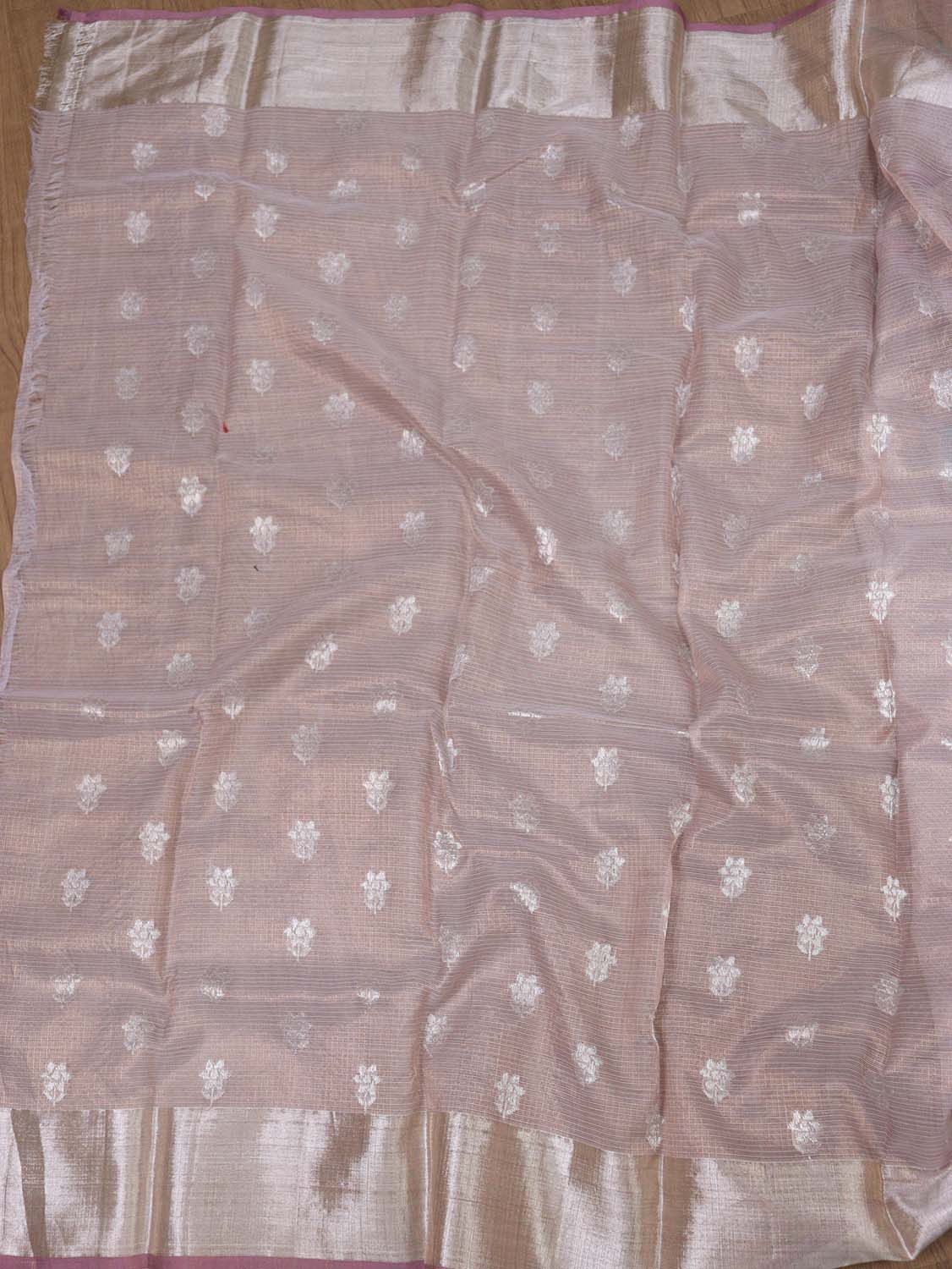 Pastel Handloom Kota Doria Real Zari Saree - Luxurion World