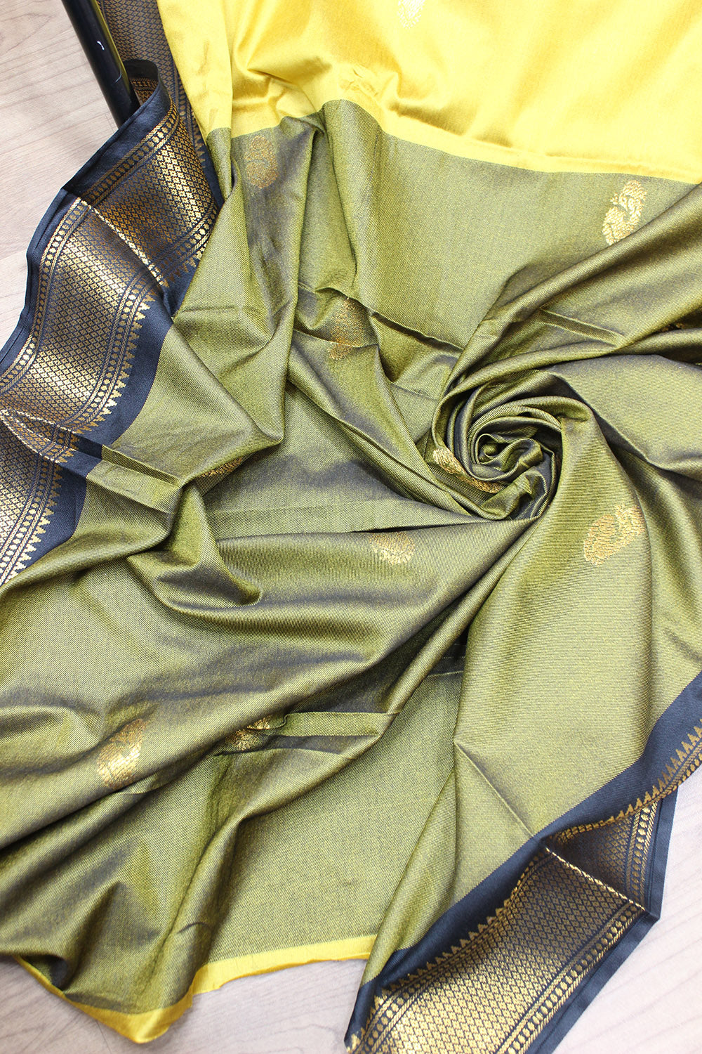 Yellow Paithani Cotton Silk Saree - Luxurion World