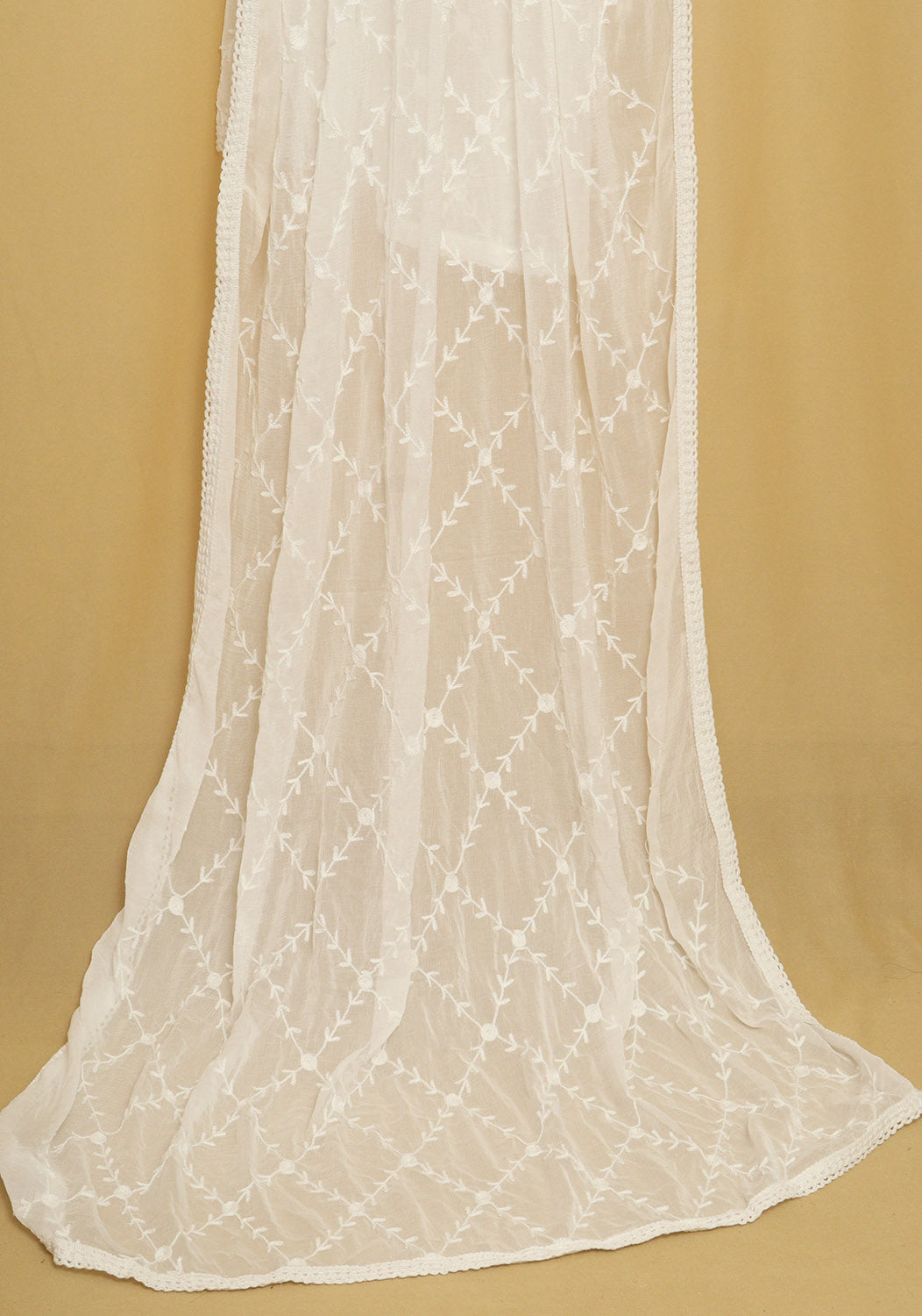 Dyeable Georgette Dupatta: Trendy Embroidery Accessory - Luxurion World