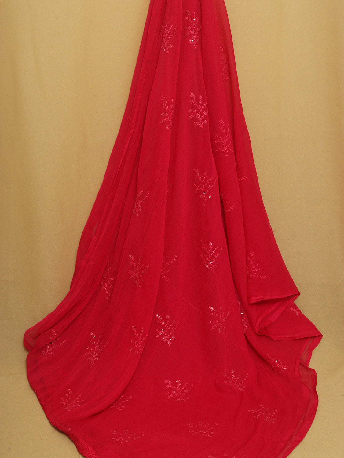 Sparkling Pink Georgette Dupatta with Trendy Sequins - Perfect for Any Occasion! - Luxurion World