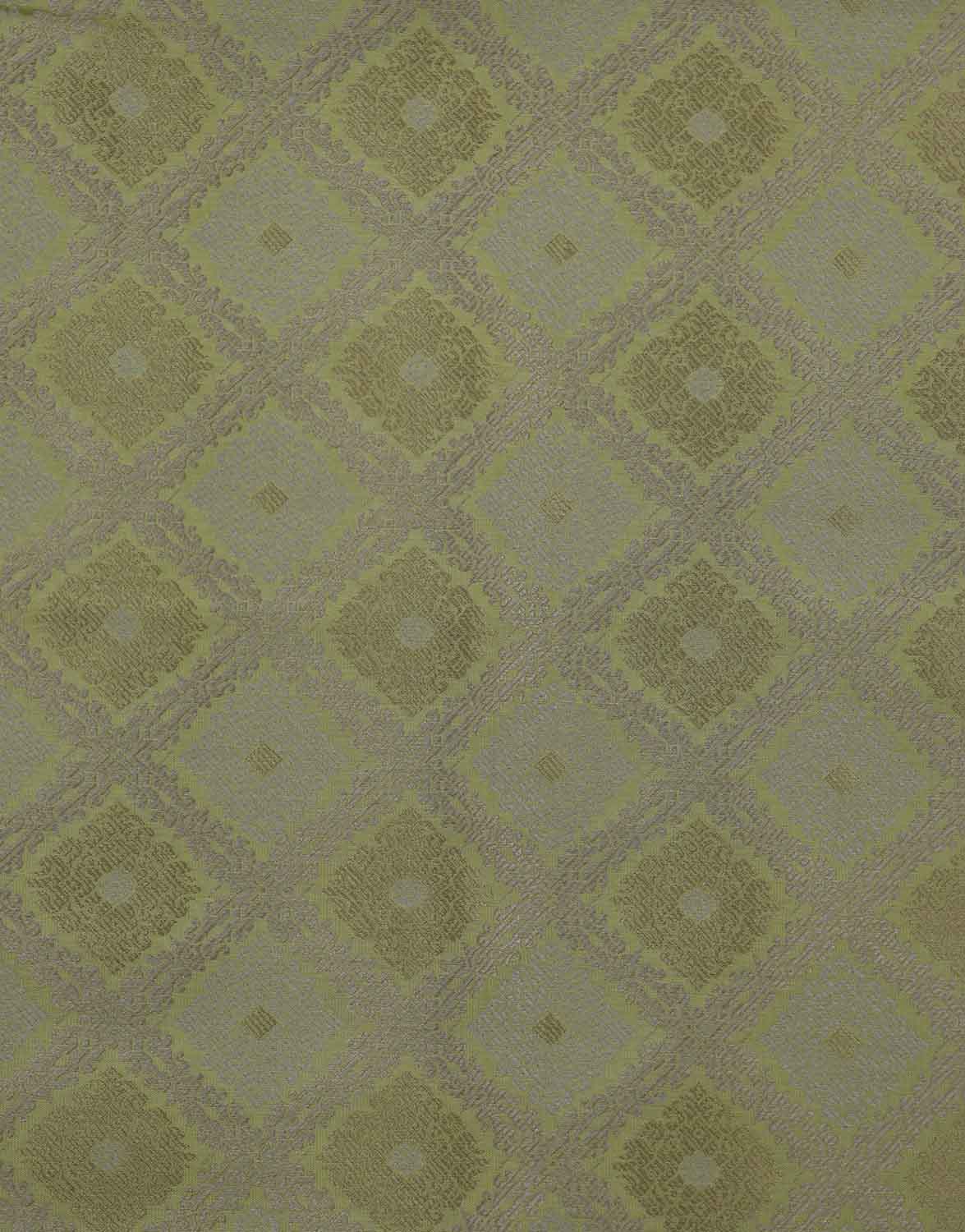 Yellow Banarasi Brocade Silk Fabric ( 1 Mtr ) - Luxurion World
