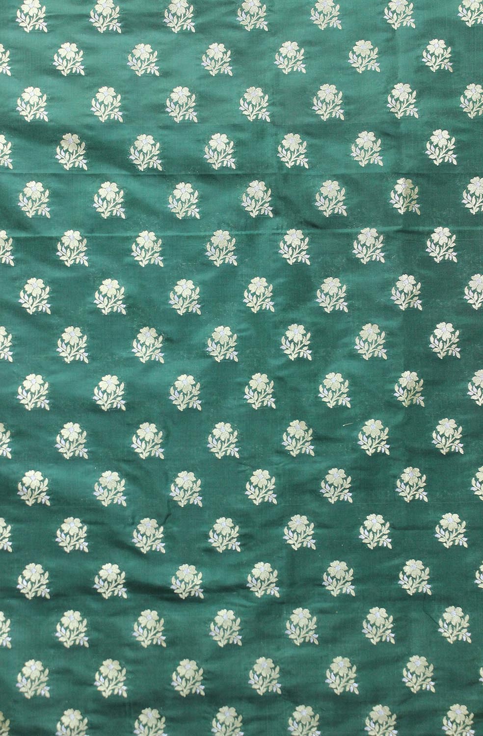 Green Banarasi Silk Fabric ( 1 Mtr ) - Luxurion World