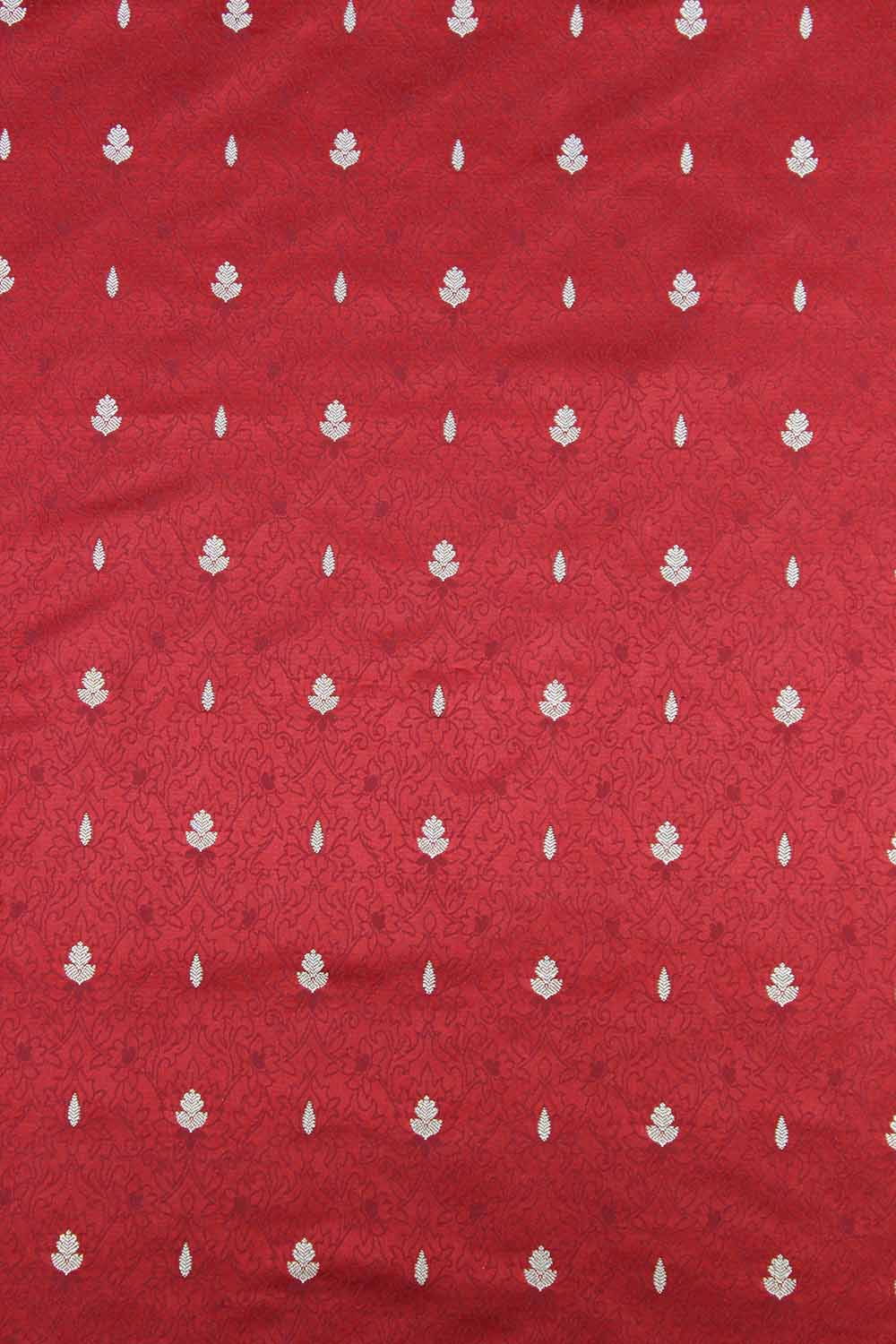 Red Banarasi Silk Tanchui Fabric (1 Mtr ) - Luxurion World