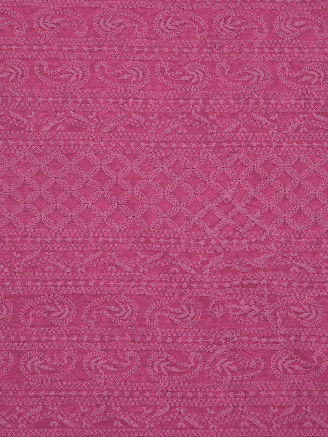 Stunning Pink Chikankari Georgette Fabric - 1 Mtr Embroidered - Luxurion World