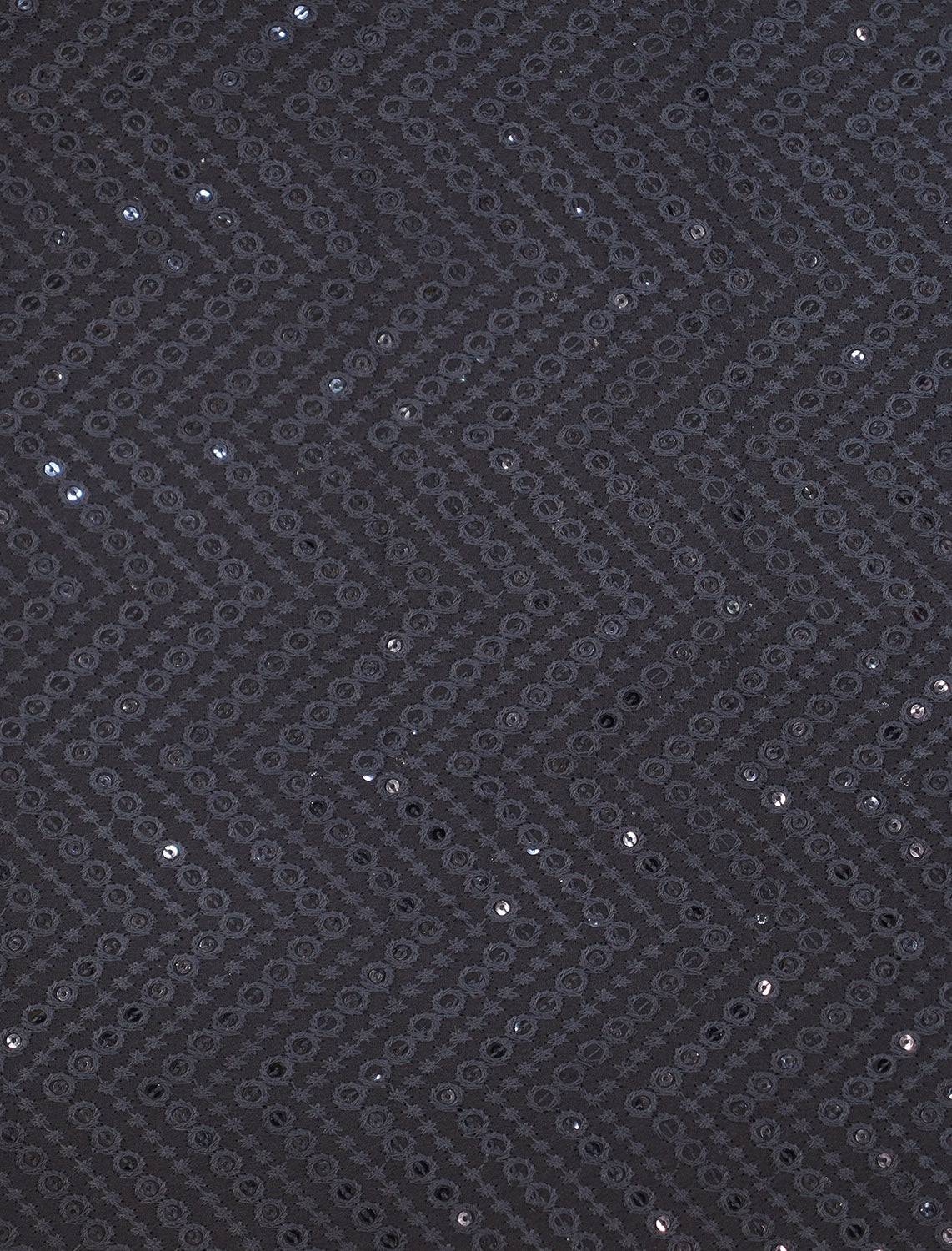 Stunning Black Chikankari Georgette Fabric with Sequins (1 Mtr) - Luxurion World