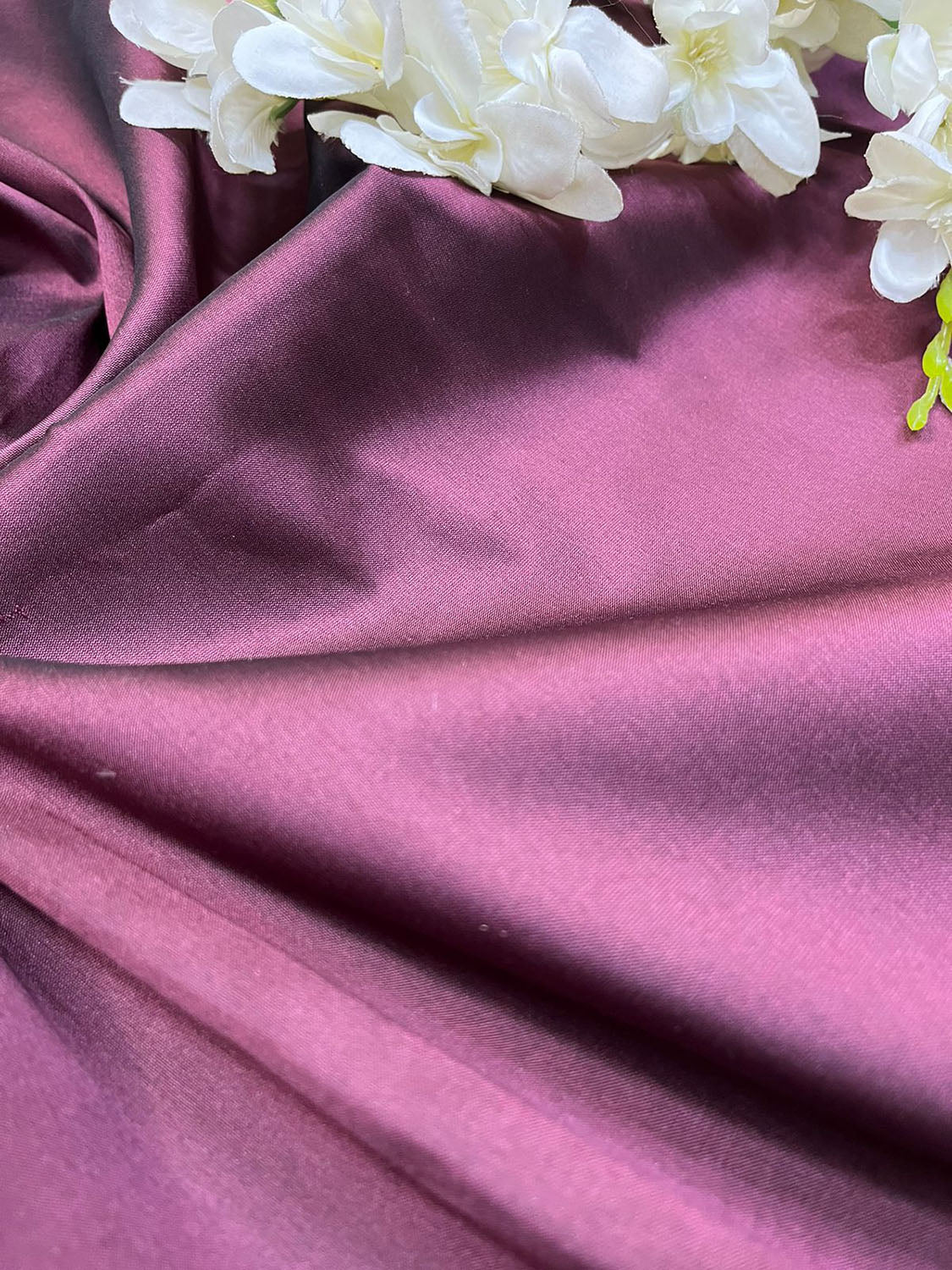 Wine Plain Silk Fabric ( 1 Mtr ) - Luxurion World