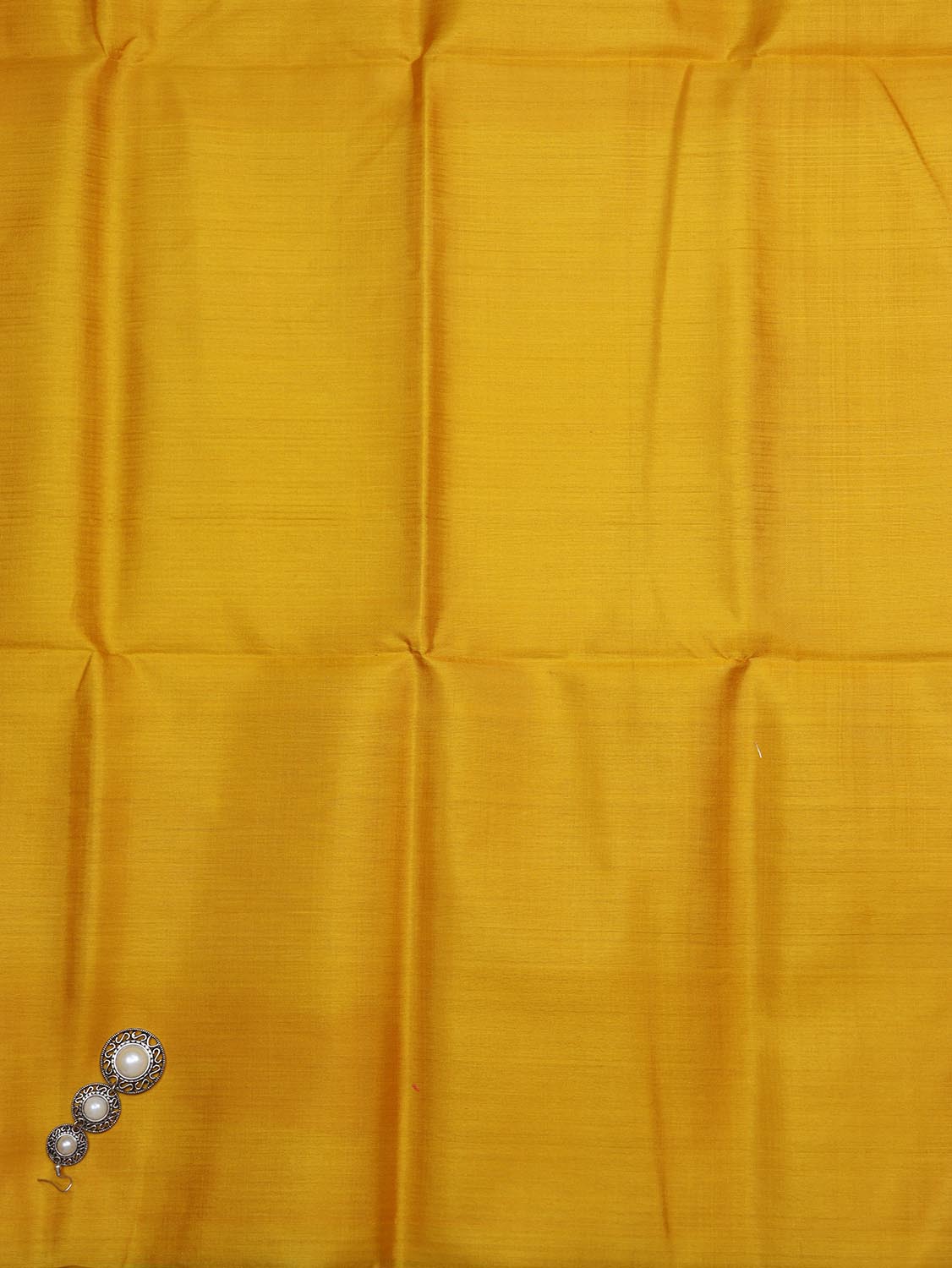 Yellow Plain Pure Silk Fabric ( 1 Mtr ) - Luxurion World