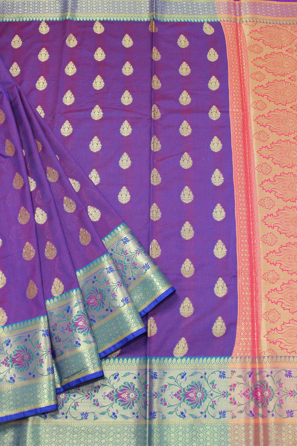 Shop the Latest Handloom Banarasi Silk Sarees in Purple Online - Luxurion World