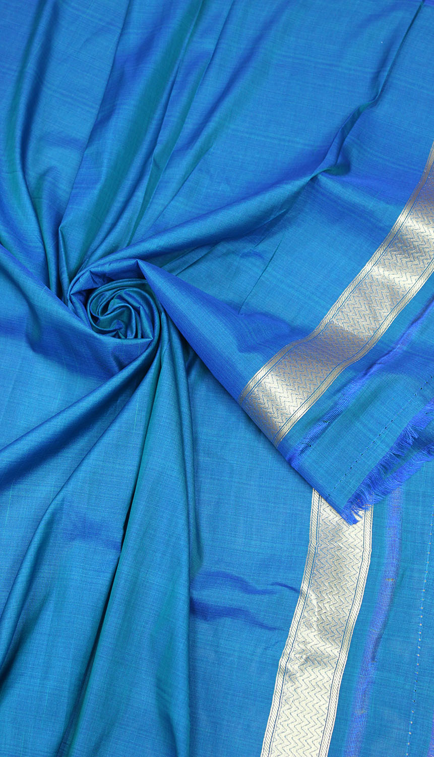 Shop the Finest Blue Handloom Banarasi Silk Saree Online - Exclusive Collection - Luxurion World