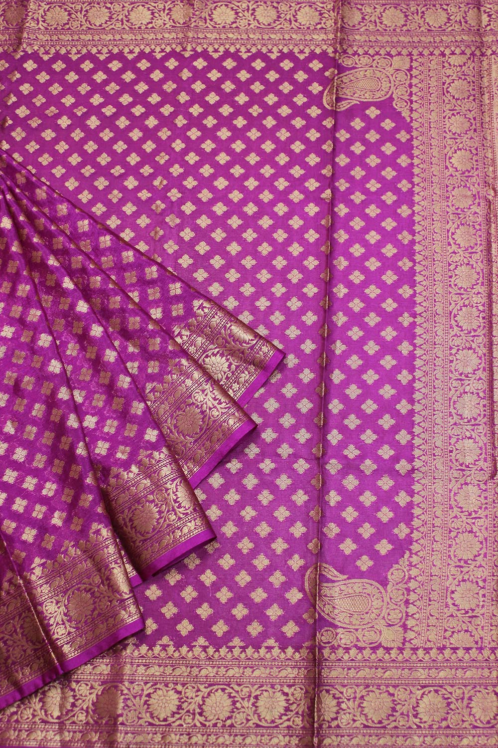 Regal Charm: Purple Banarasi Silk Saree for Elegant Occasions - Luxurion World