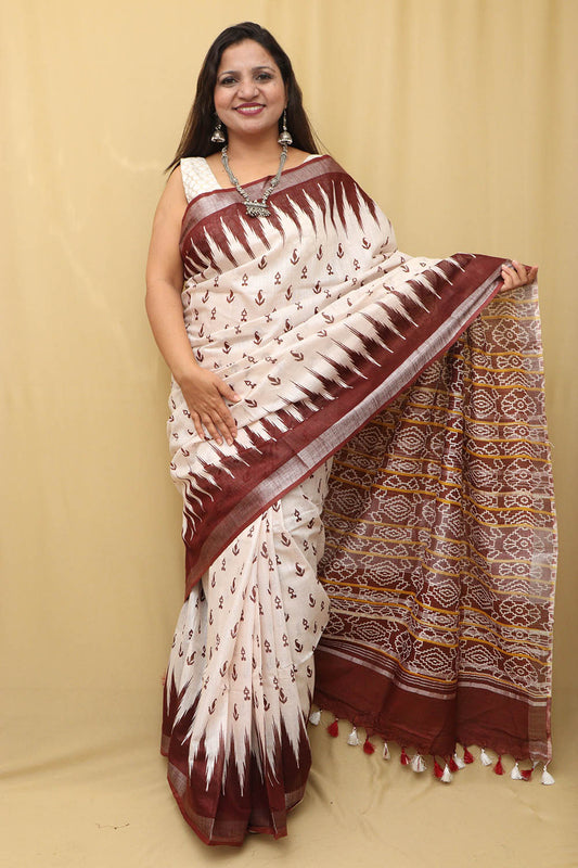 Pastel Madhubani Cotton Silk Saree: Digital Printed Elegance