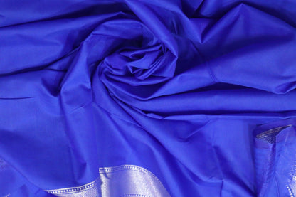 Blue Handloom Banarasi Silk Saree - Luxurion World