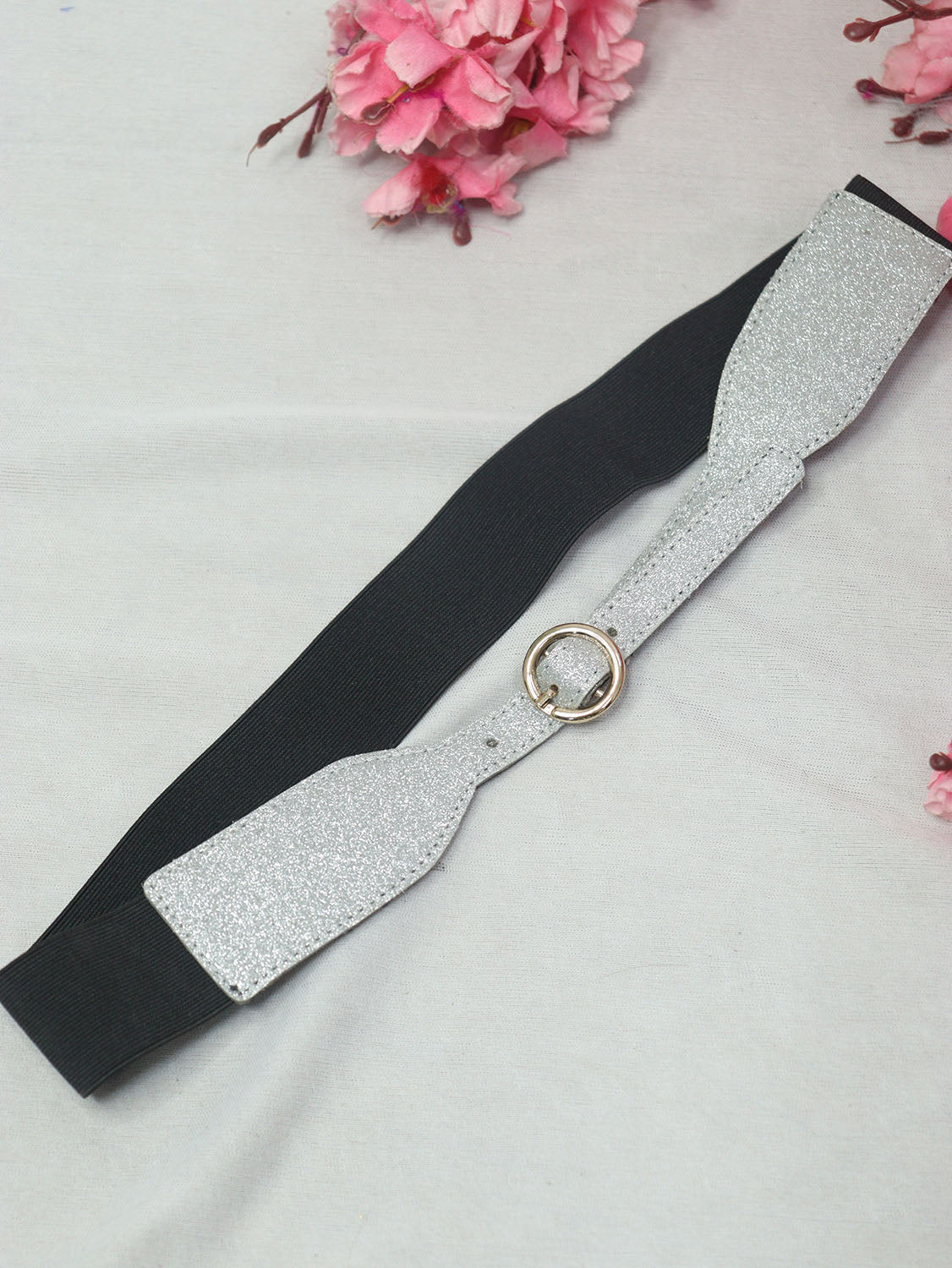 Stylish Silver and Black Elastic Belt for Comfortable Fit - Luxurion World