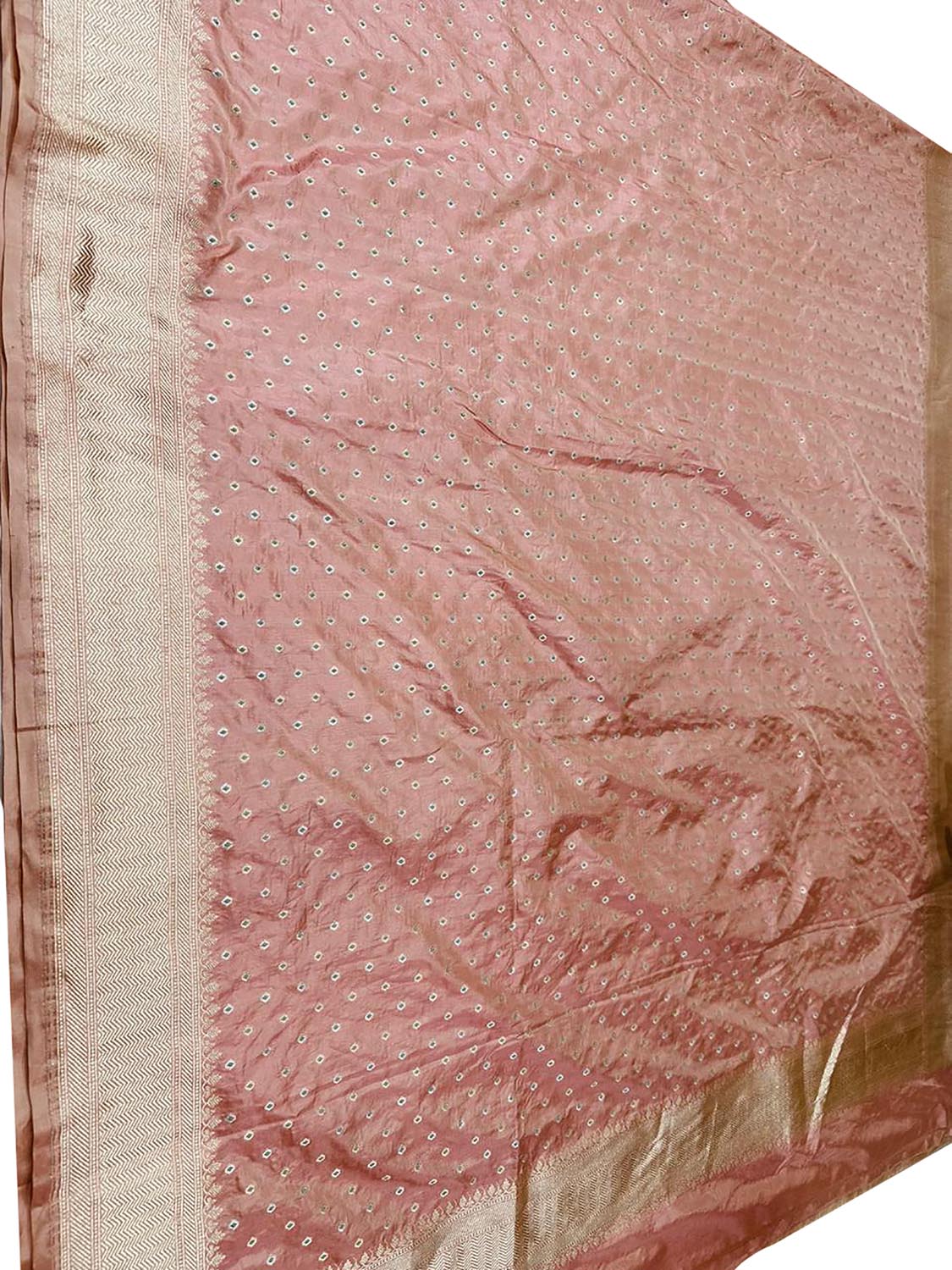 Pink Handloom Banarasi Pure Katan Silk Dupatta - Luxurion World