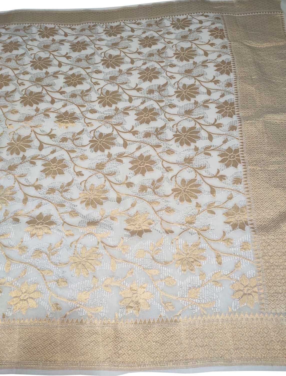 Dyeable Banarasi Handloom Pure Georgette Dupatta - Luxurion World