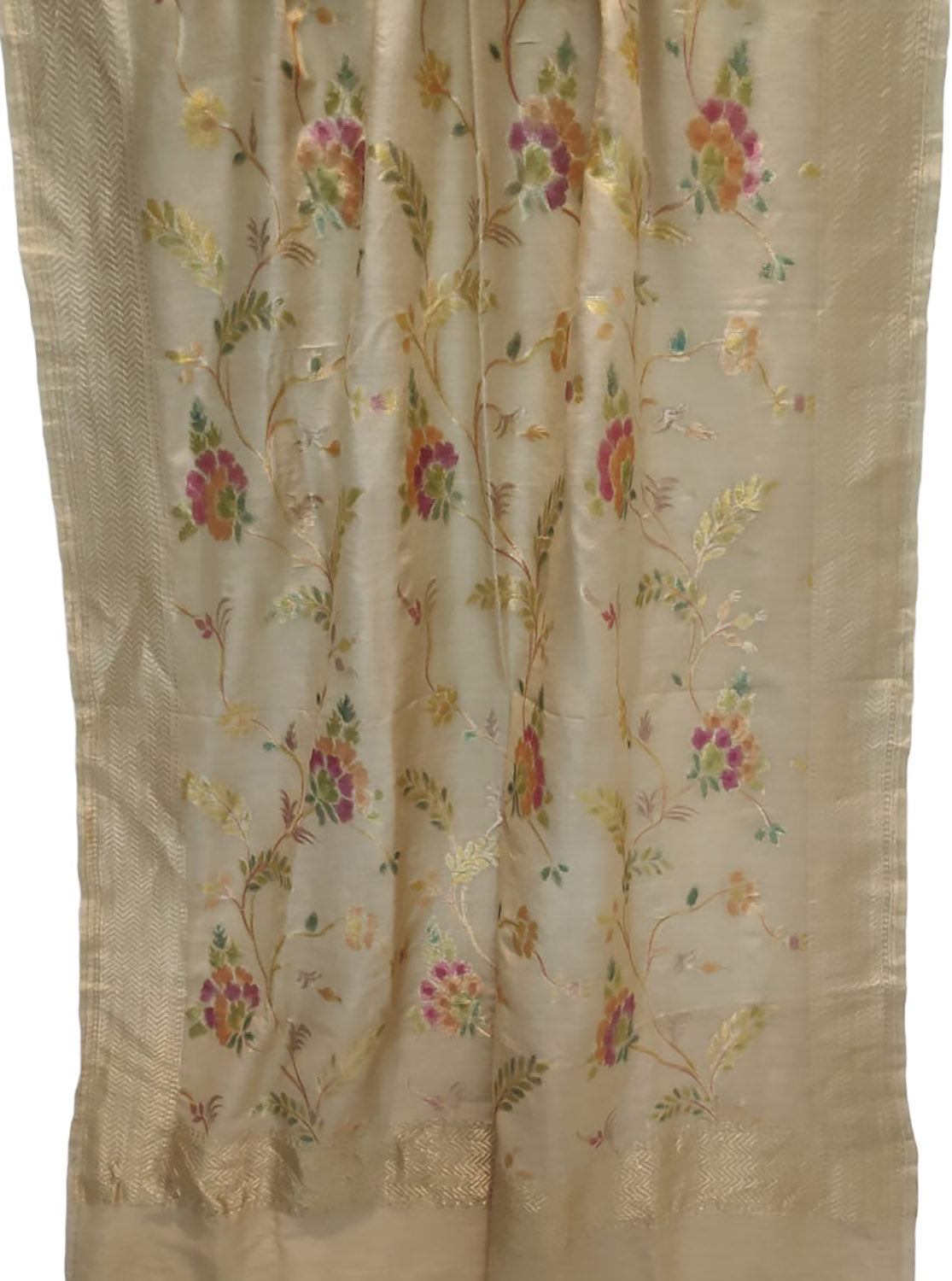 Exquisite Pastel Moonga Silk Dupatta - Handloom Banarasi Brush Dye - Luxurion World