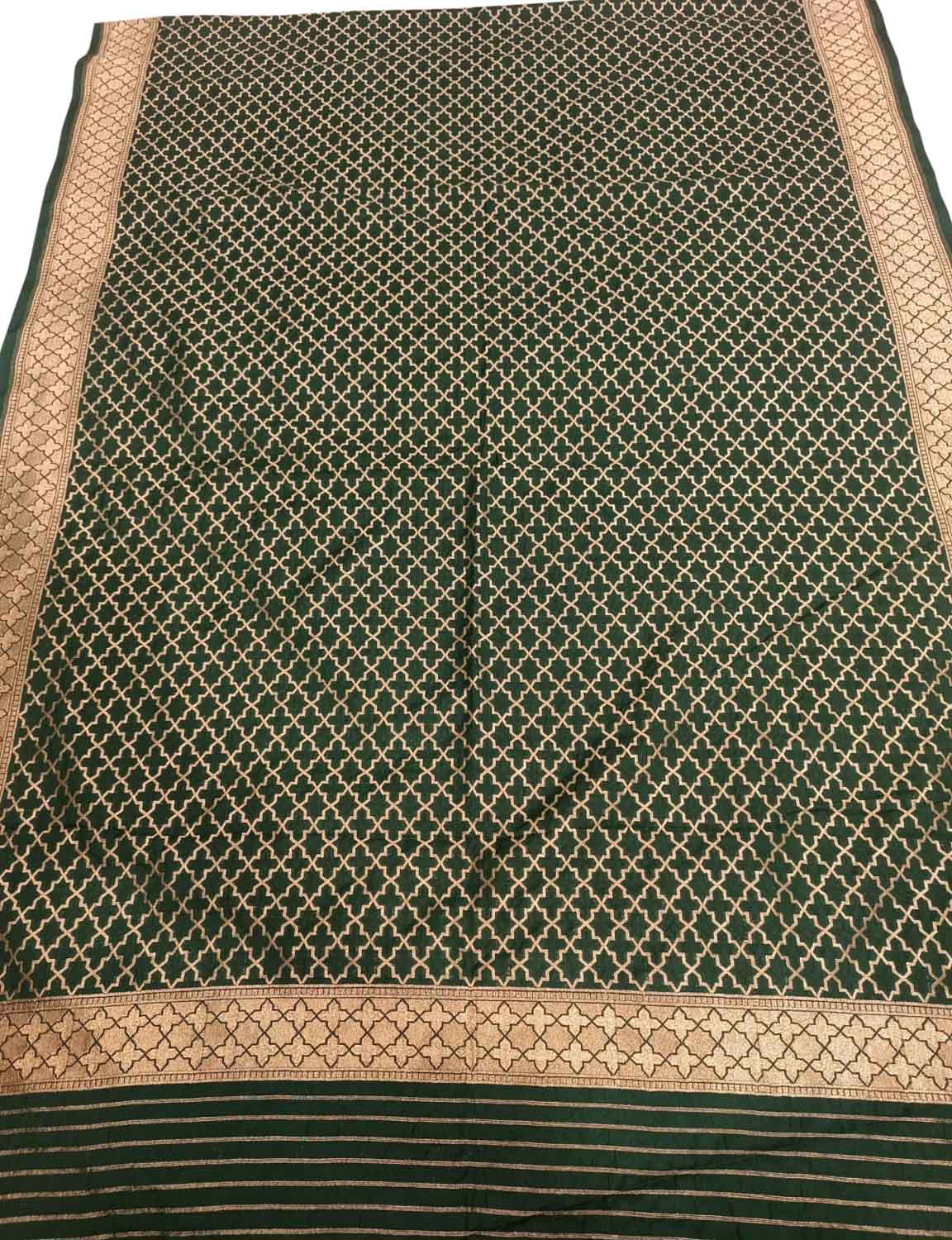 Green Banarasi Silk Dupatta - Luxurion World