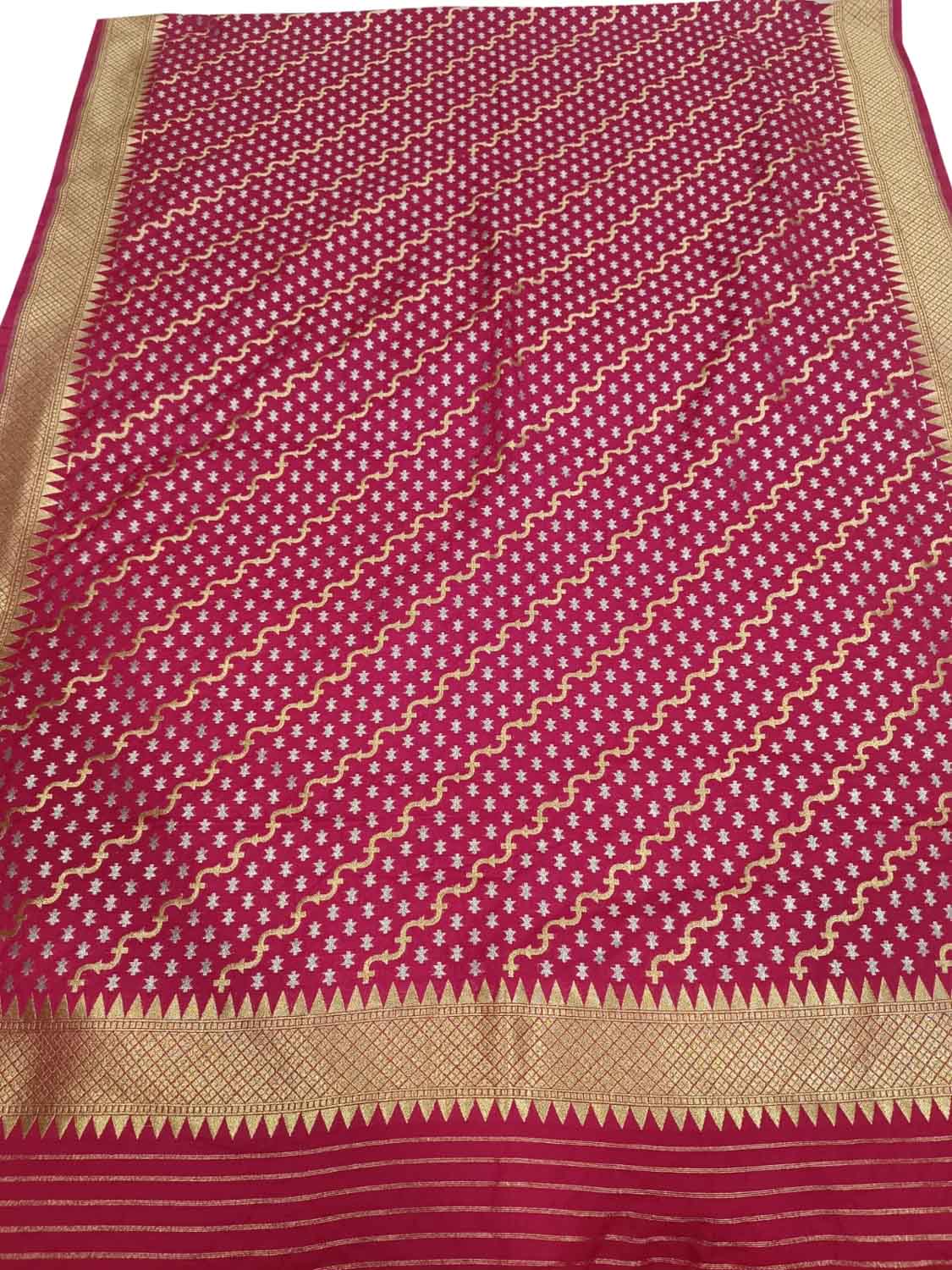 Pink Banarasi Silk Dupatta - Luxurion World