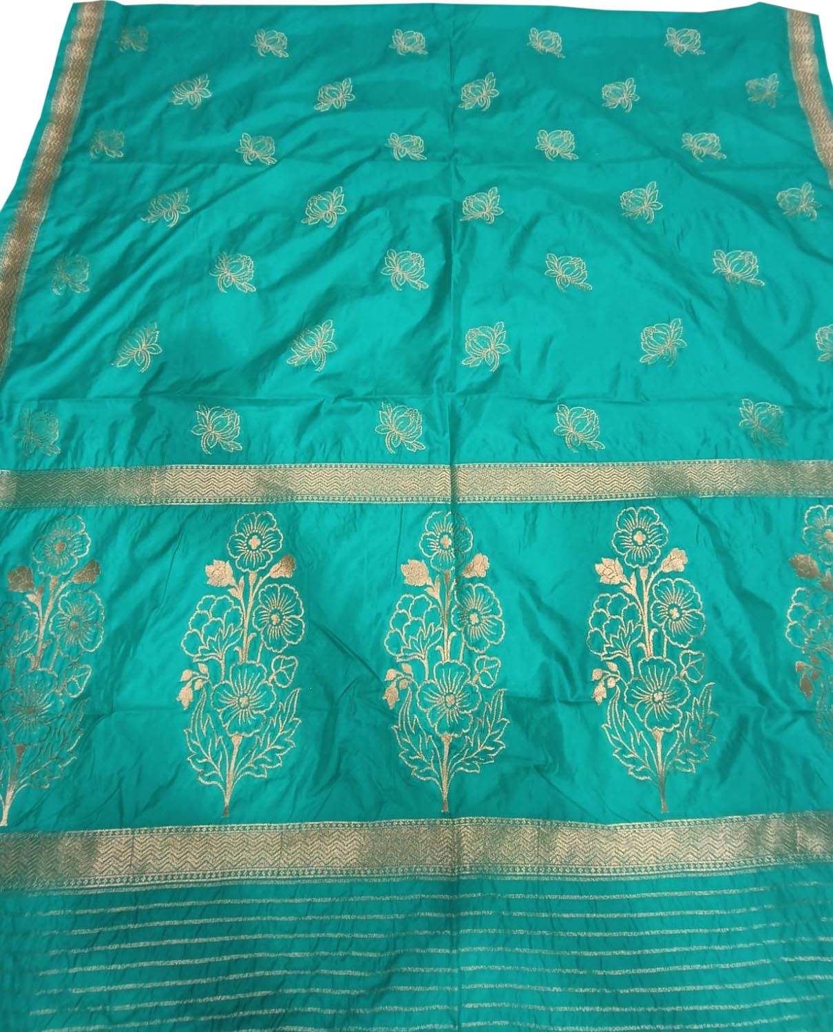 Blue Banarasi Silk Dupatta - Luxurion World