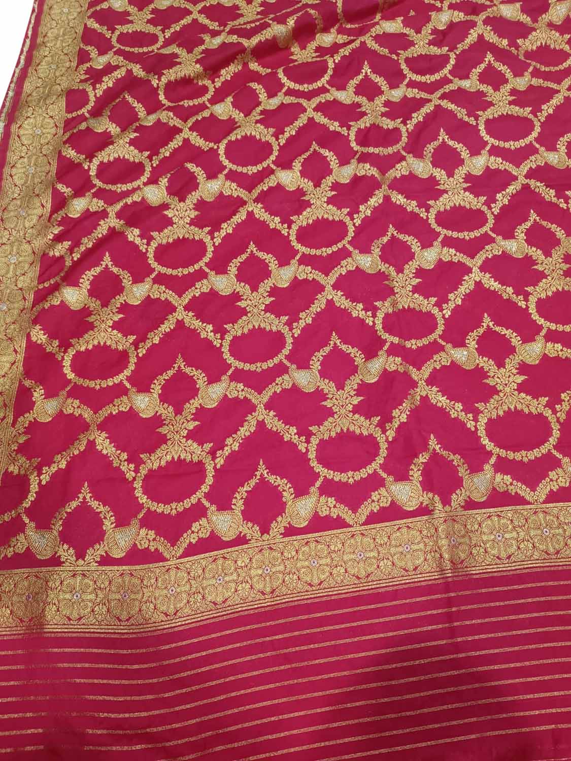 Pink Banarasi Silk Dupatta - Luxurion World