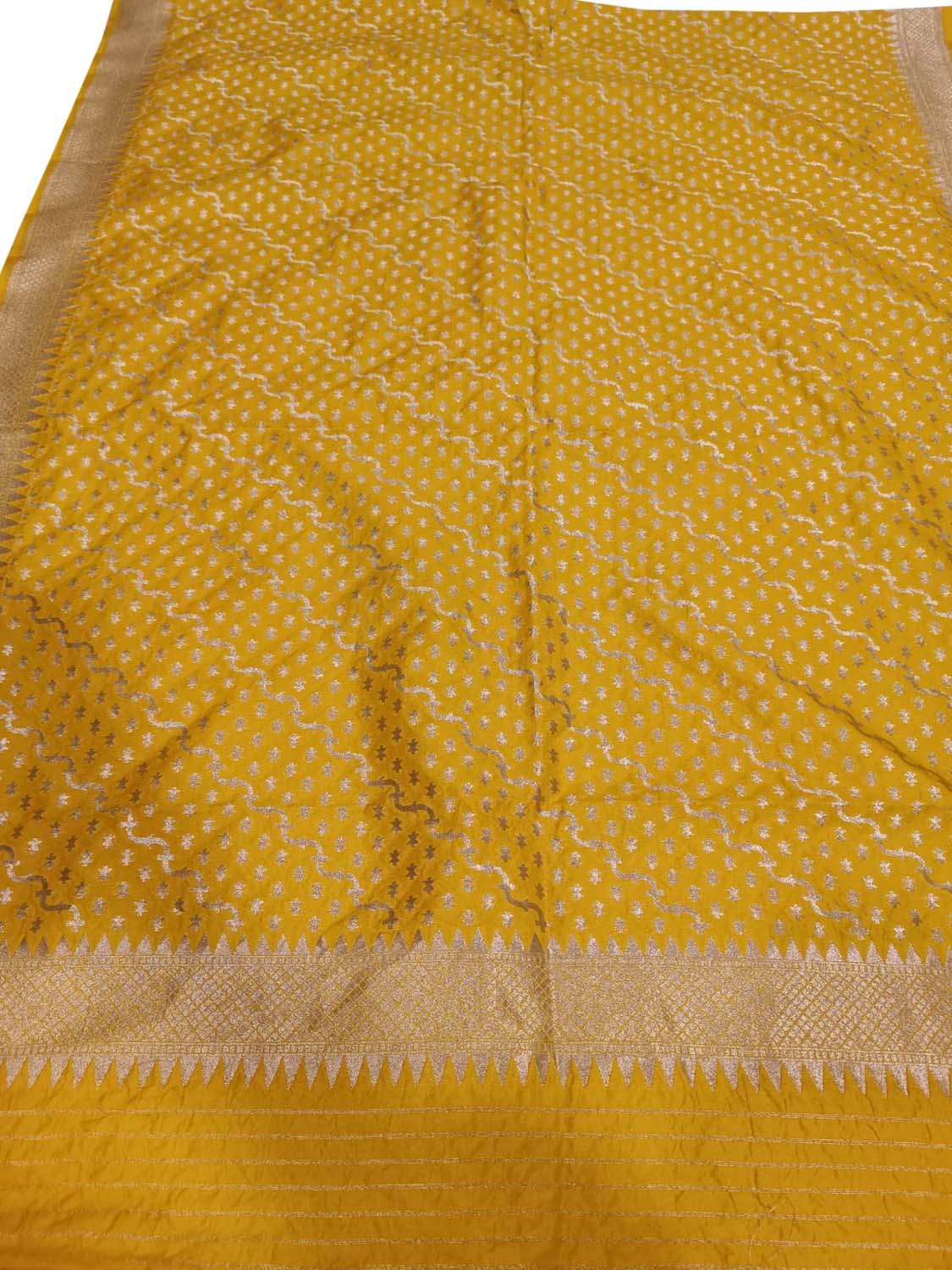 Yellow Banarasi Silk Dupatta - Luxurion World