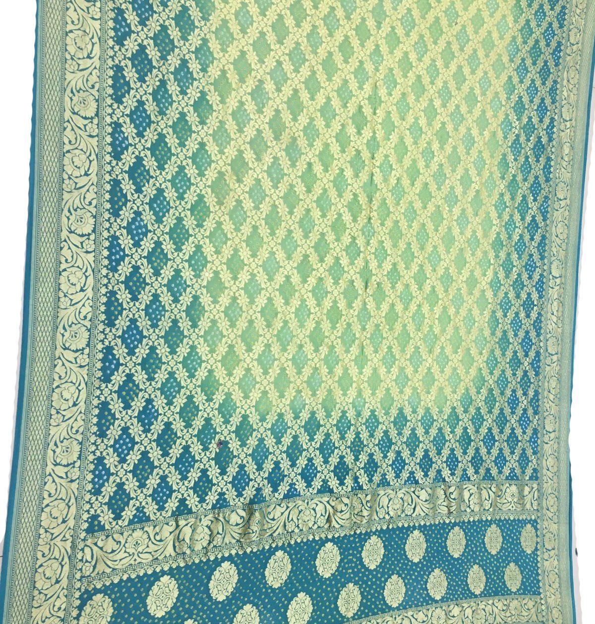 Blue Bandhani Pure Georgette Dupatta - Luxurion World