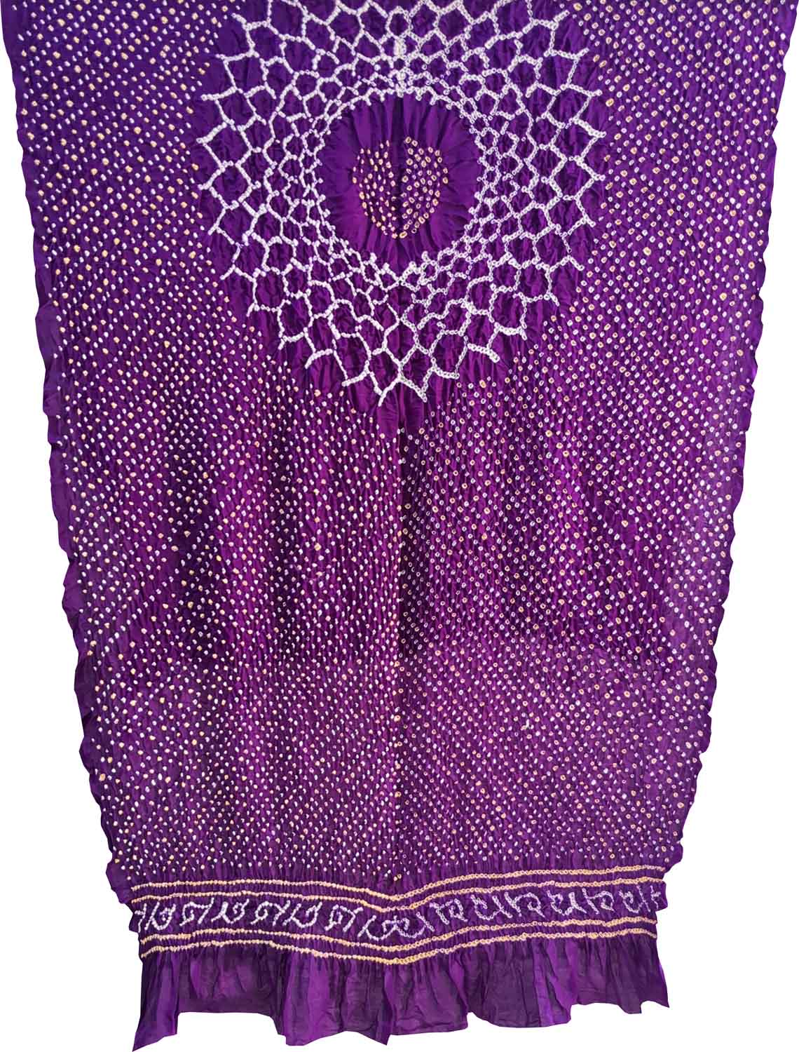 Purple Bandhani Pure Gajji Silk Dupatta - Luxurion World