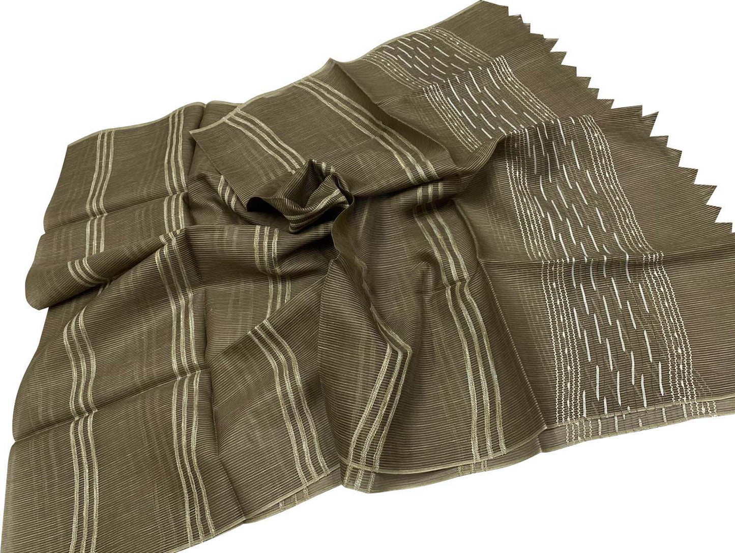 Shop Grey Bhagalpur Pure Tussar Silk Dupatta - Elegant and Luxurious - Luxurion World