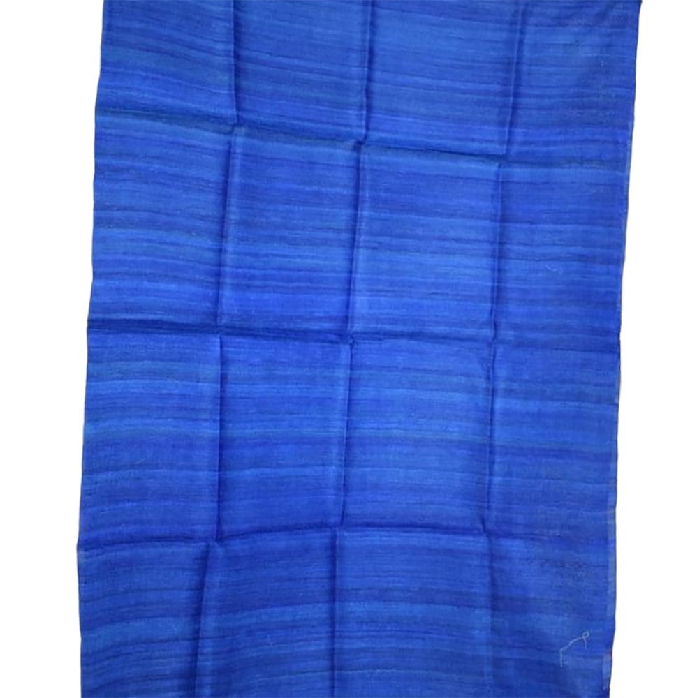Blue Bhagalpur Tussar Ghicha Silk Dupatta - Luxurion World