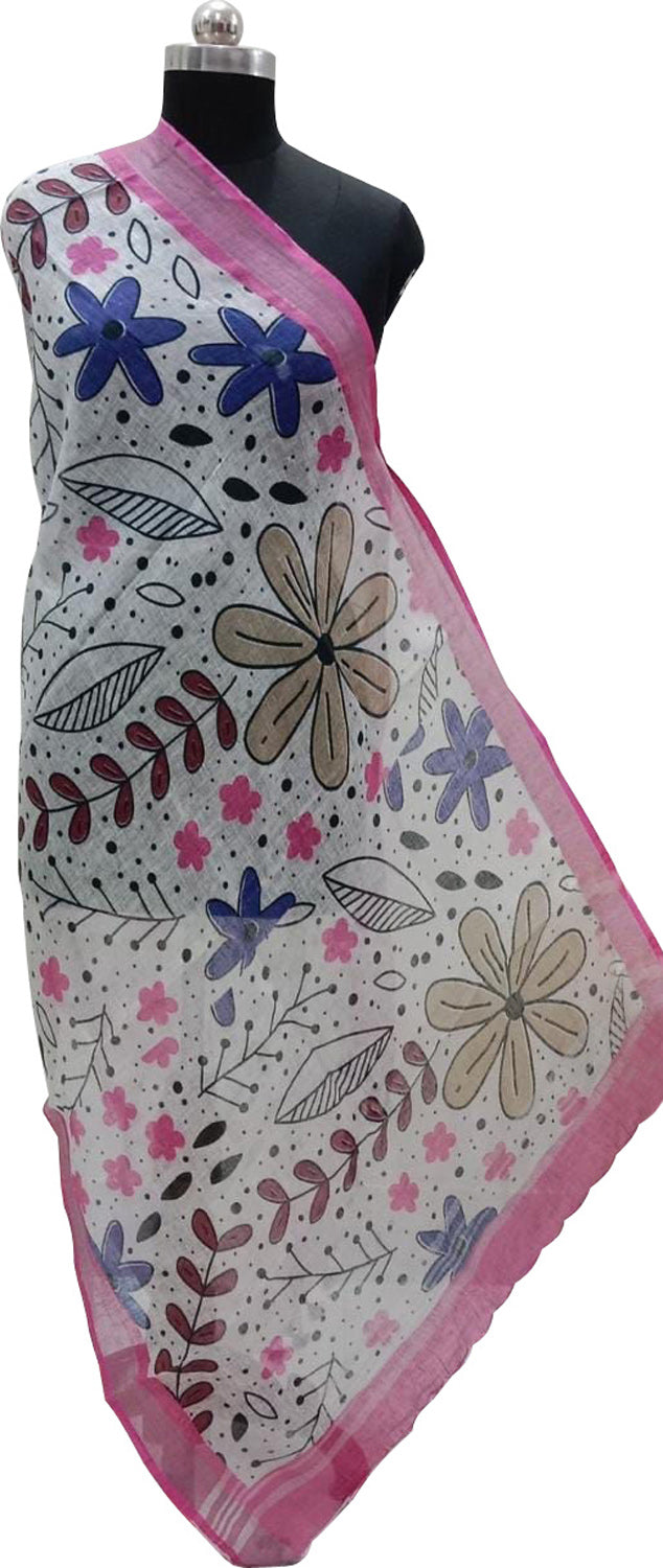 Multicolor Digital Printed Linen Dupatta - Luxurion World