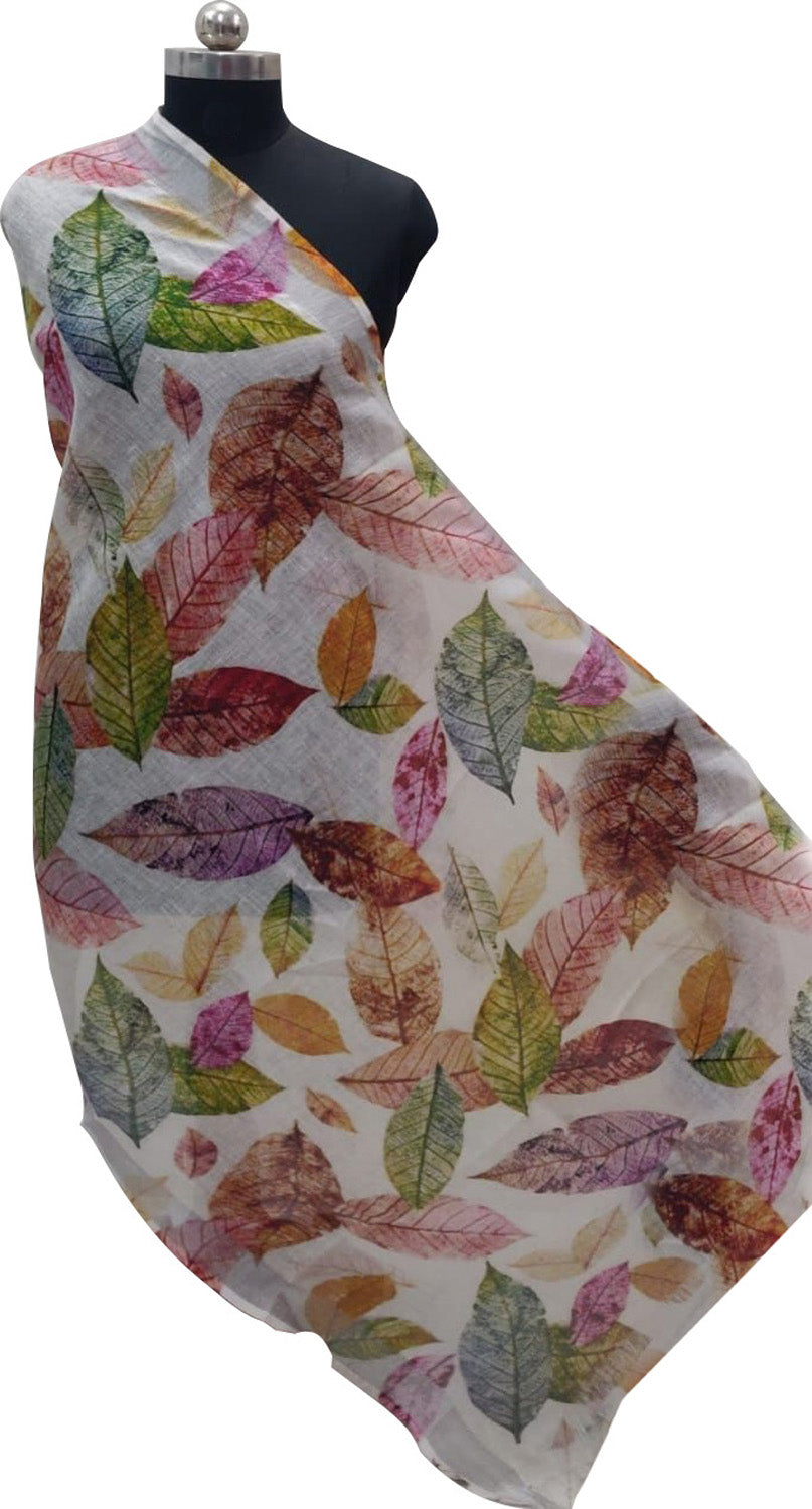 Multicolor Digital Printed Linen Dupatta - Luxurion World