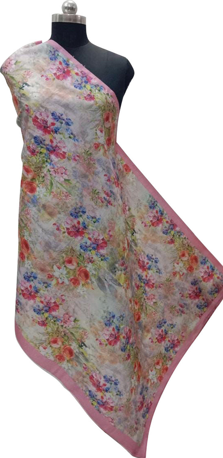 Multicolor Digital Printed Linen Dupatta - Luxurion World